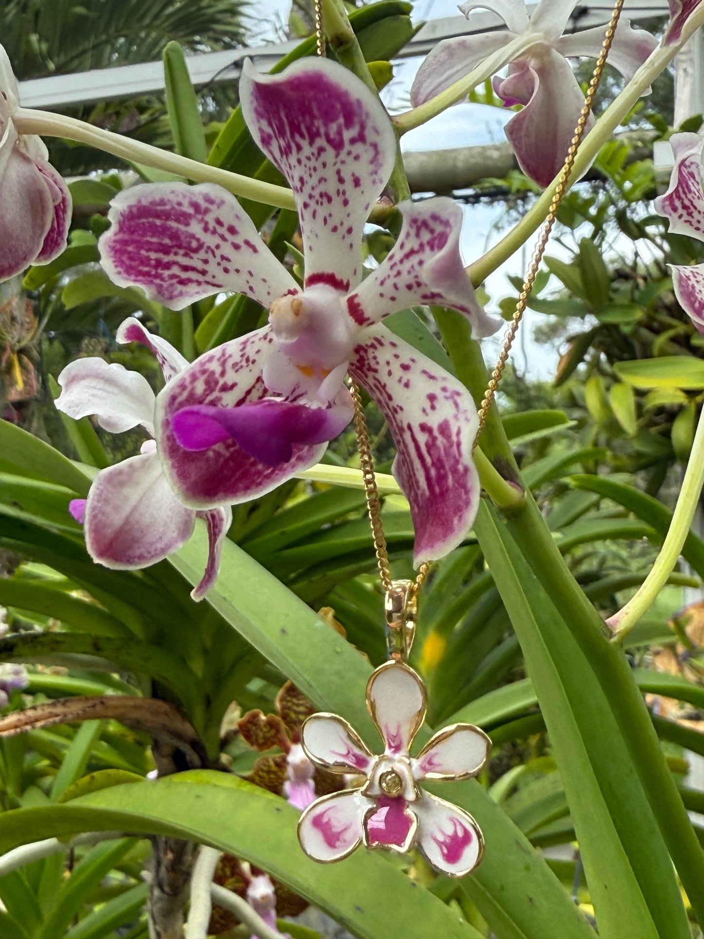 Vanda Loke-inspired Orchid Vanda Flower Pendant Jewelry