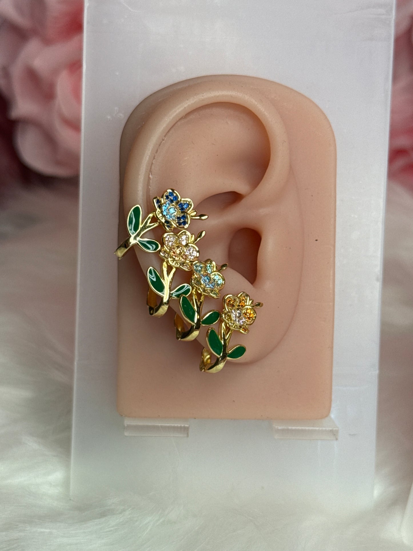 Falena Orchid Collection: Phalaenopsis Orchid Earrings with Leaf
