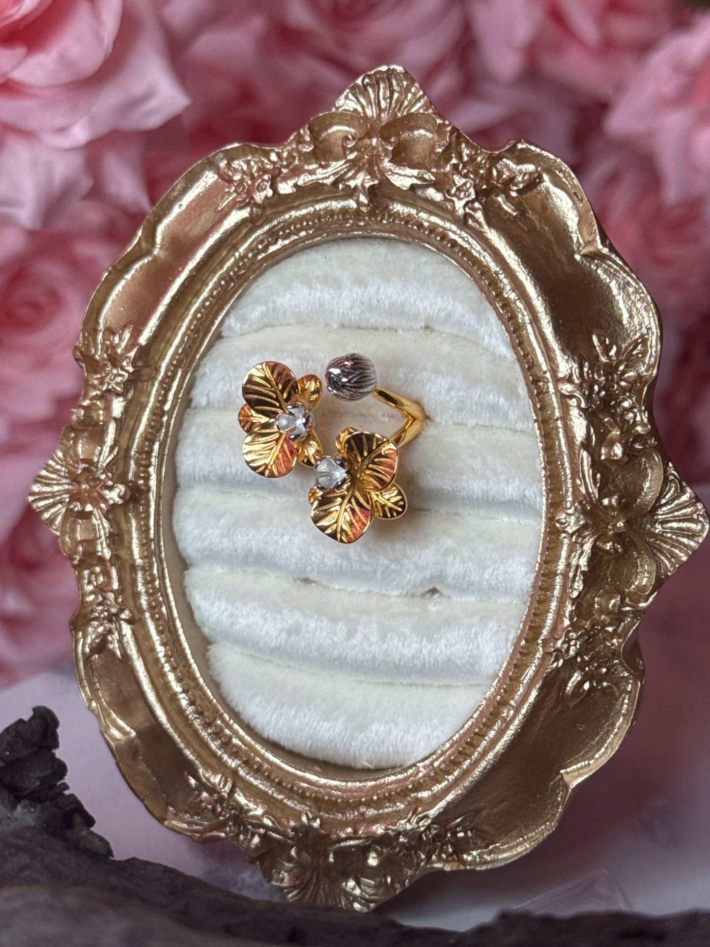 Soul-mate Collection: Gold Phalaenopsis Orchid Flower Ring