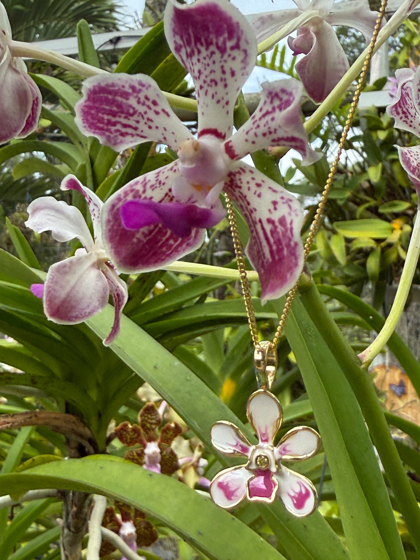 Vanda Loke-inspired Orchid Vanda Flower Pendant Jewelry
