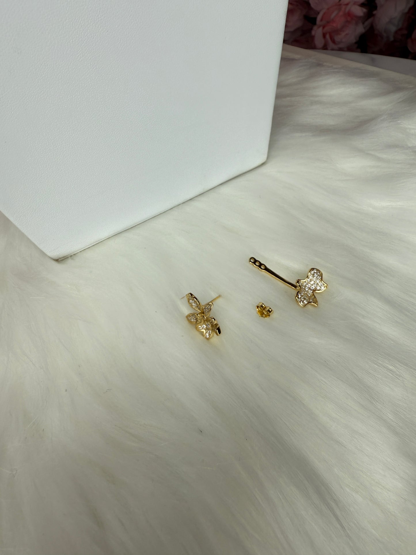 Tolumnia Orchid Stud Earrings • Convertible Earring Jacket • Two-Way Design Earrings