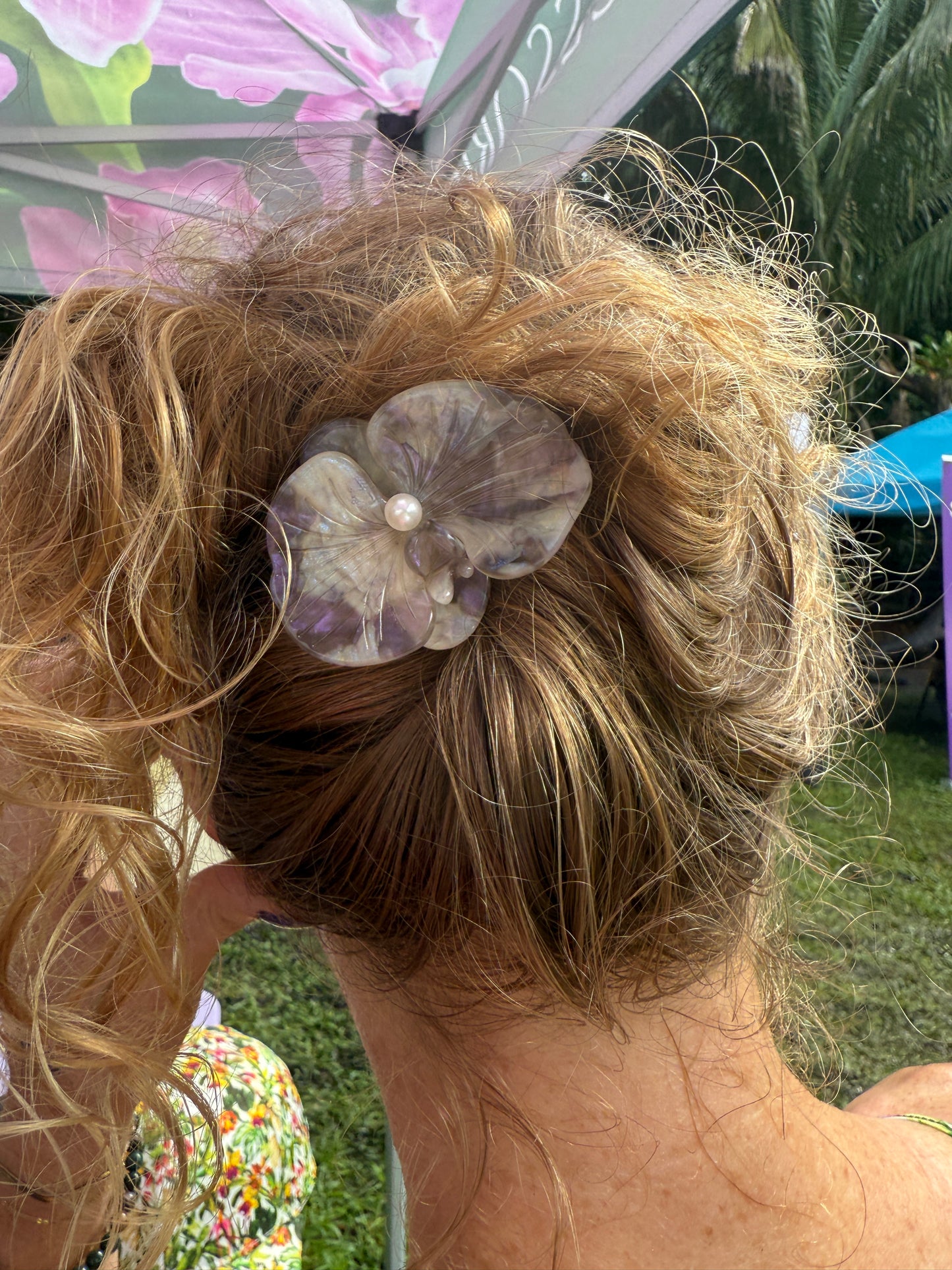 Orchid Hair Barrette • Lavendar Iridescence Orchid Hair Clip