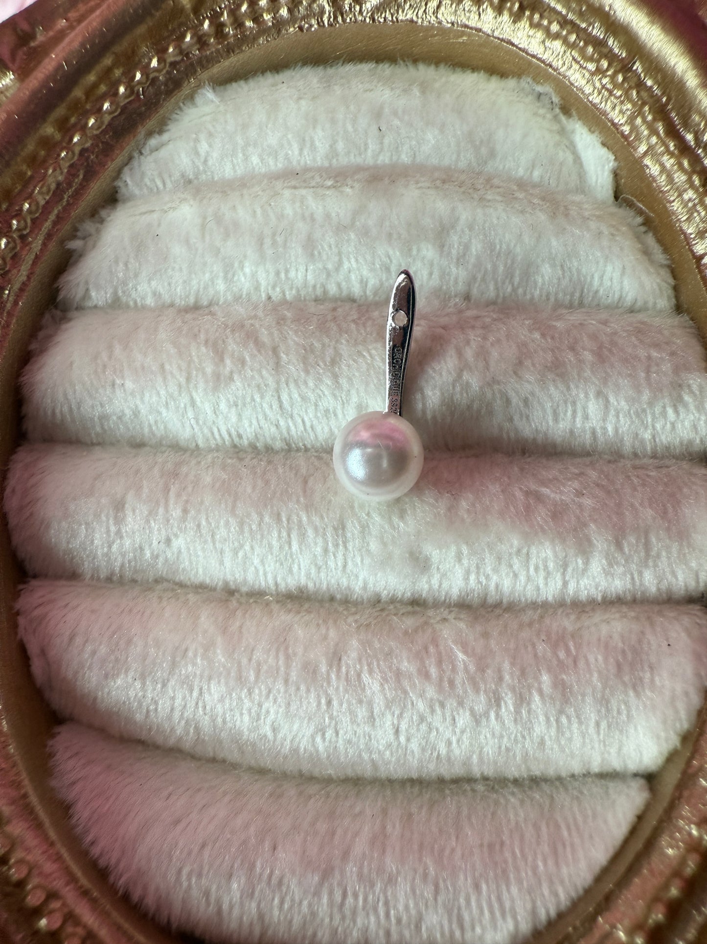 Signature White Cattleya Earrings, Pearl Jacket Stud: 14k White Gold Plated, White Pearl Jacket