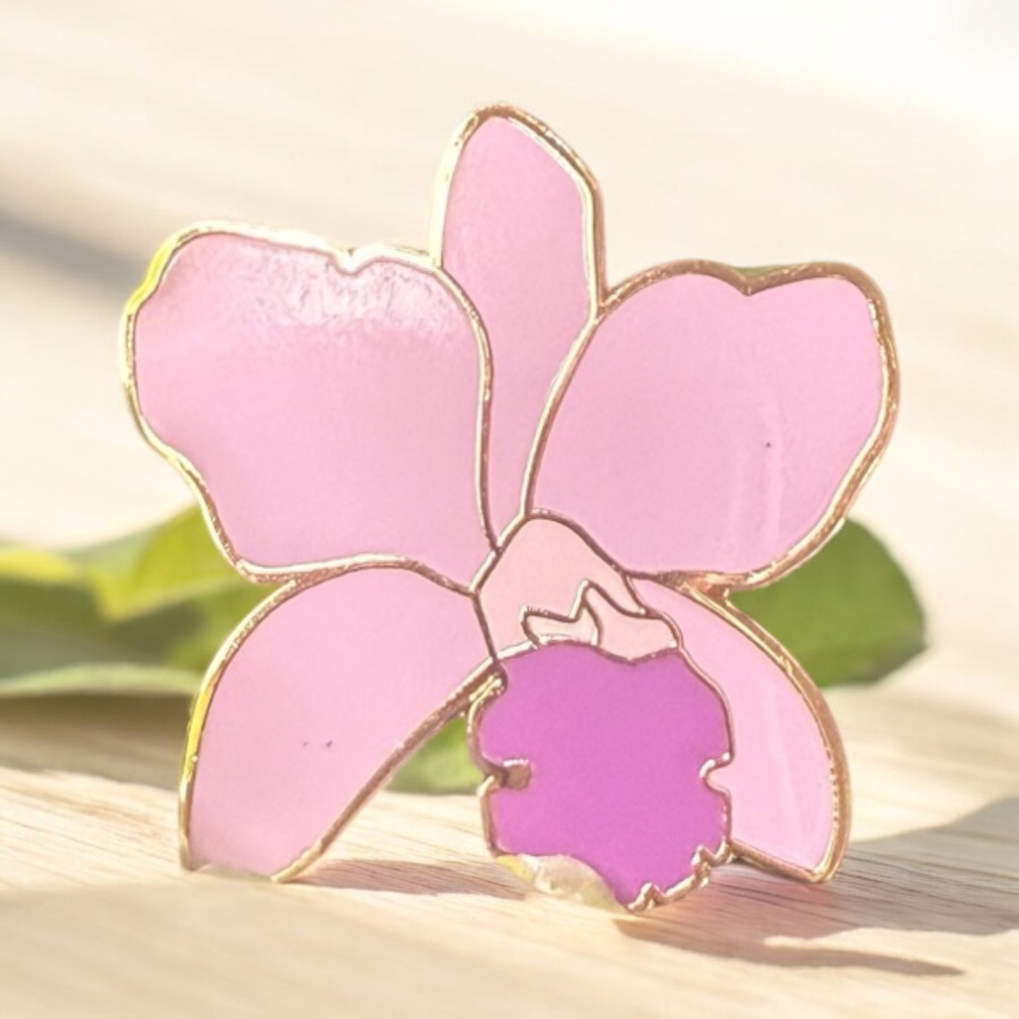 Purple lueddemanniana-Inspired Orchid Flower Enamel Pin - Orchidique