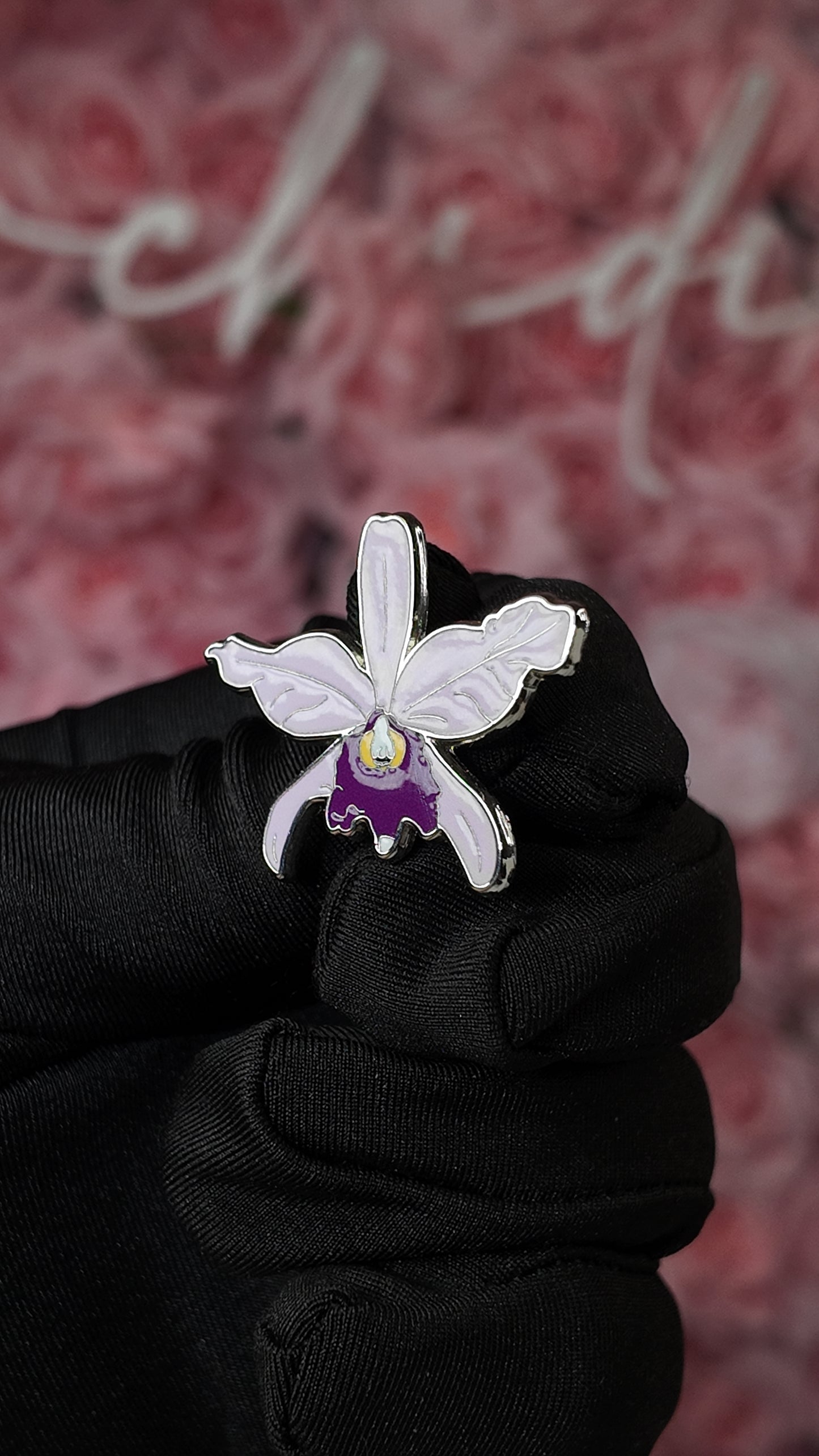 Cattleya Jenmanii-inspired Orchid Flower Enamel Pin