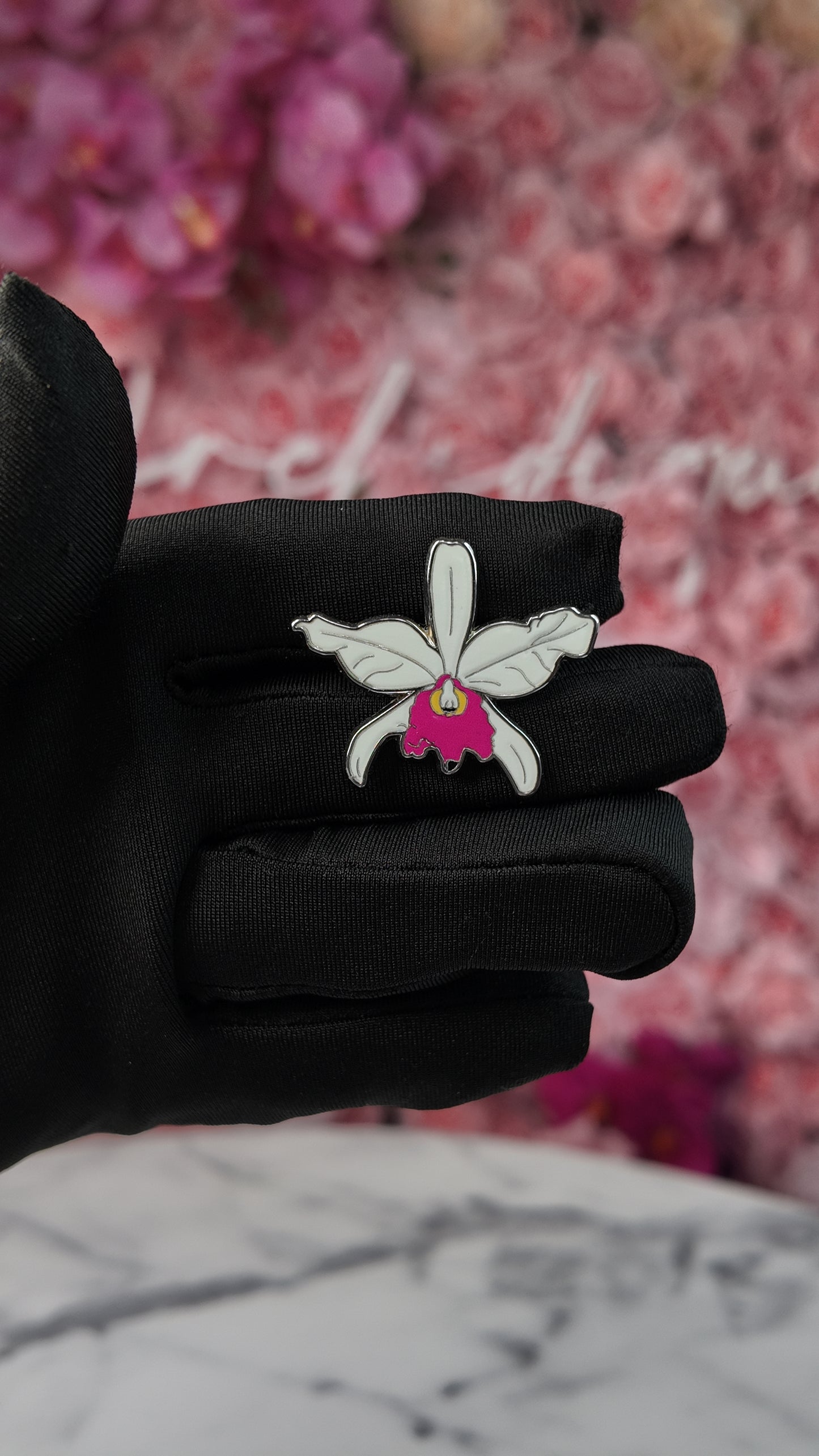 Cattleya Jenmanii-inspired Orchid Flower Enamel Pin