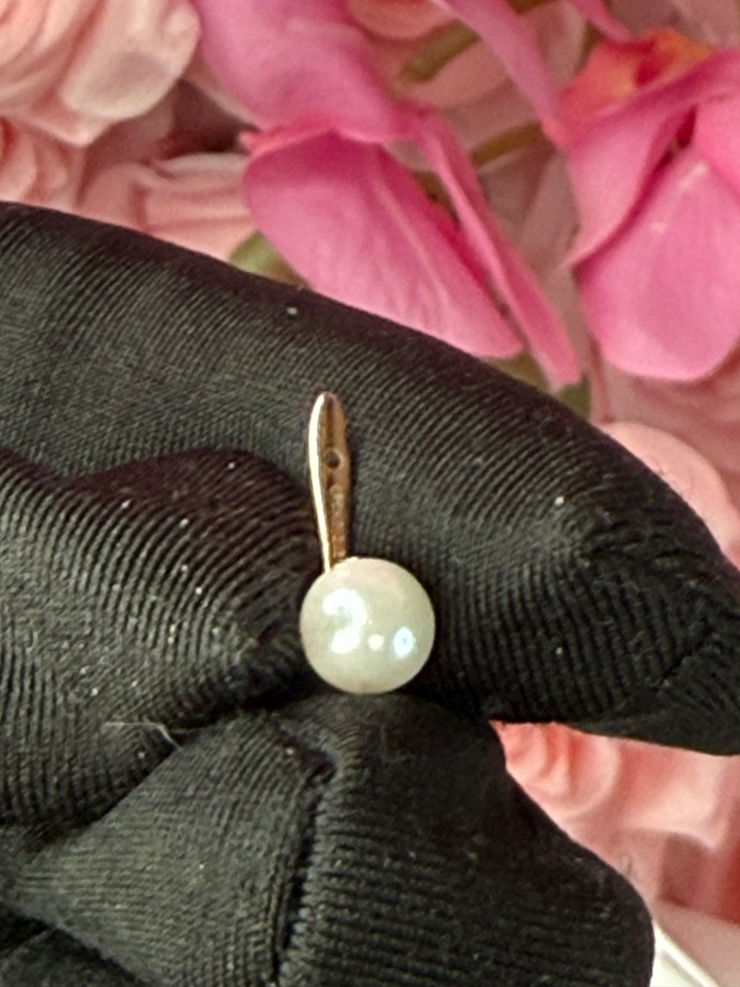 Signature Trianae Pink Sian Cattleya Earrings, Pearl Jacket Stud: 18k Gold Plated