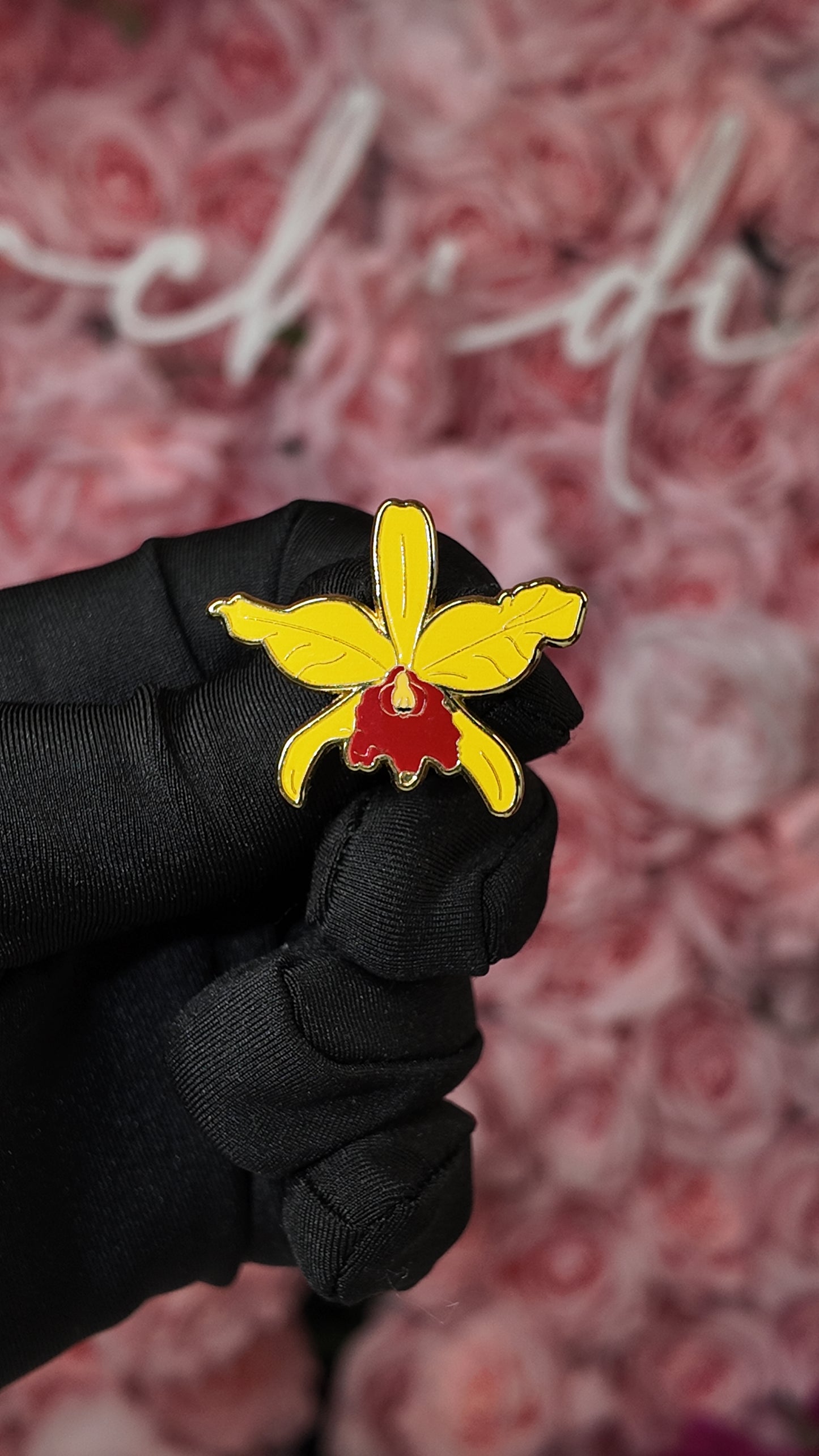 Cattleya Jenmanii-inspired Orchid Flower Enamel Pin