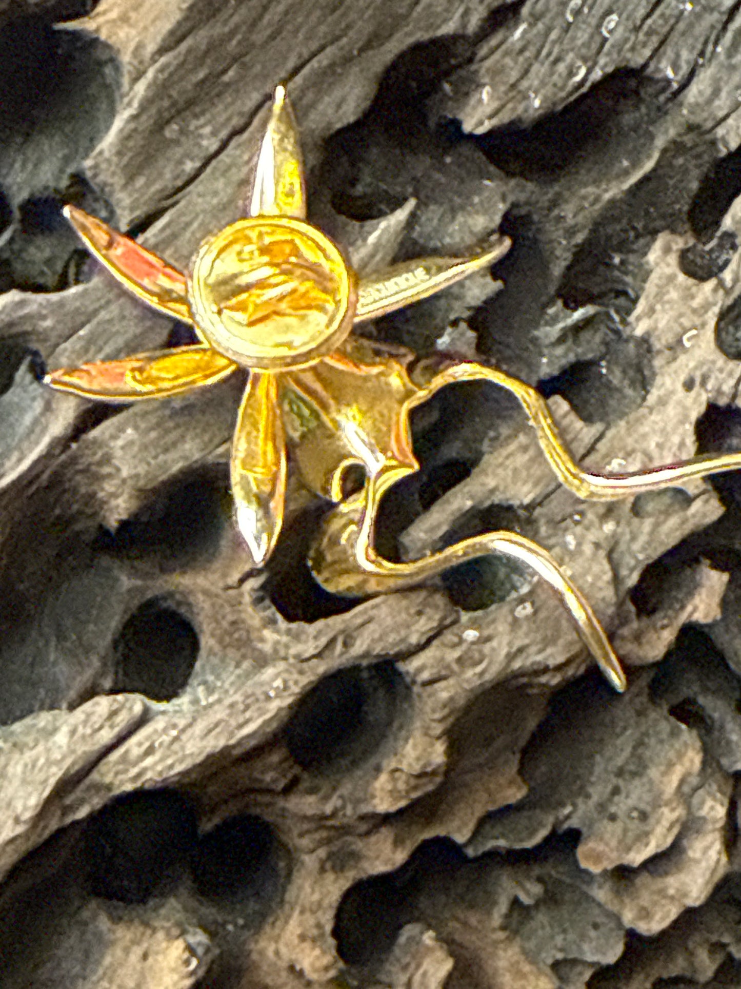 Gold Ghost Orchid Brooch