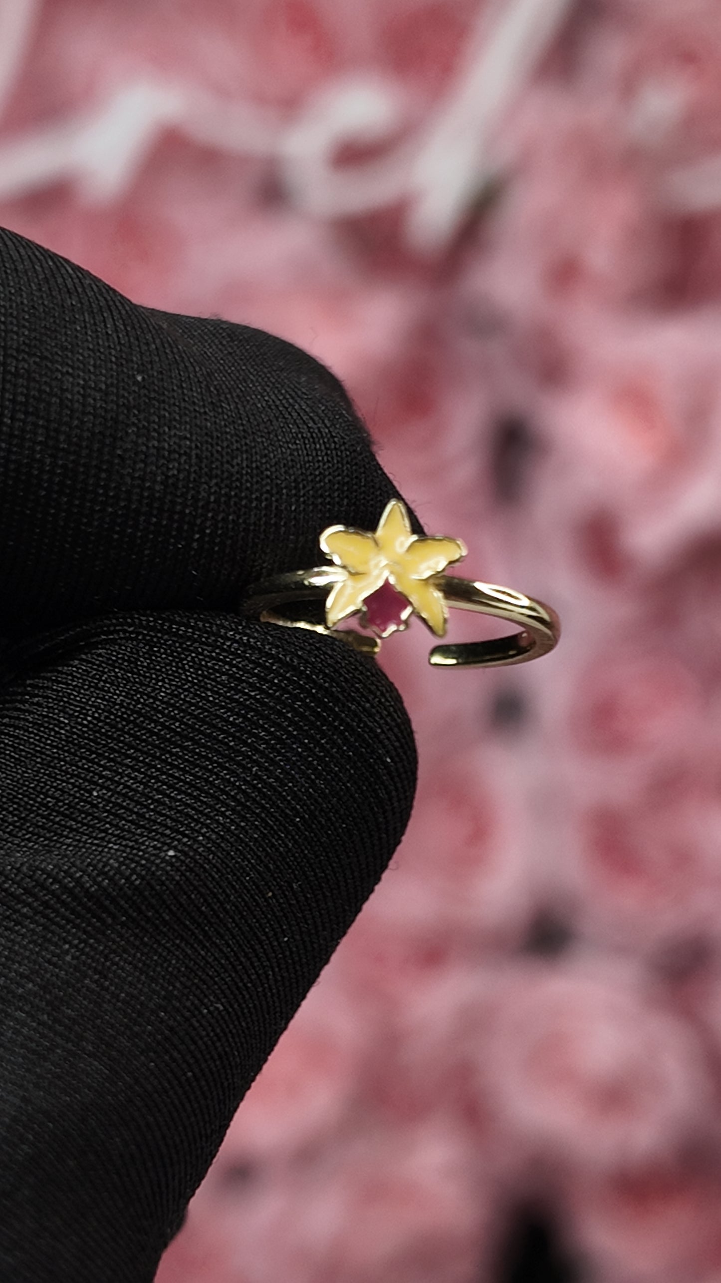 La Colombiana Collection: Yellow & Red Cattleya Trianae Orchid Jewelry Set