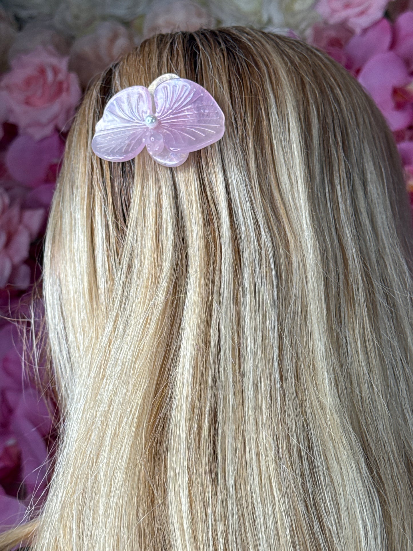 Acetate Orchid Hair Clip Phalaenopsis Hair Barrette • Pink Flower Hair Accessory