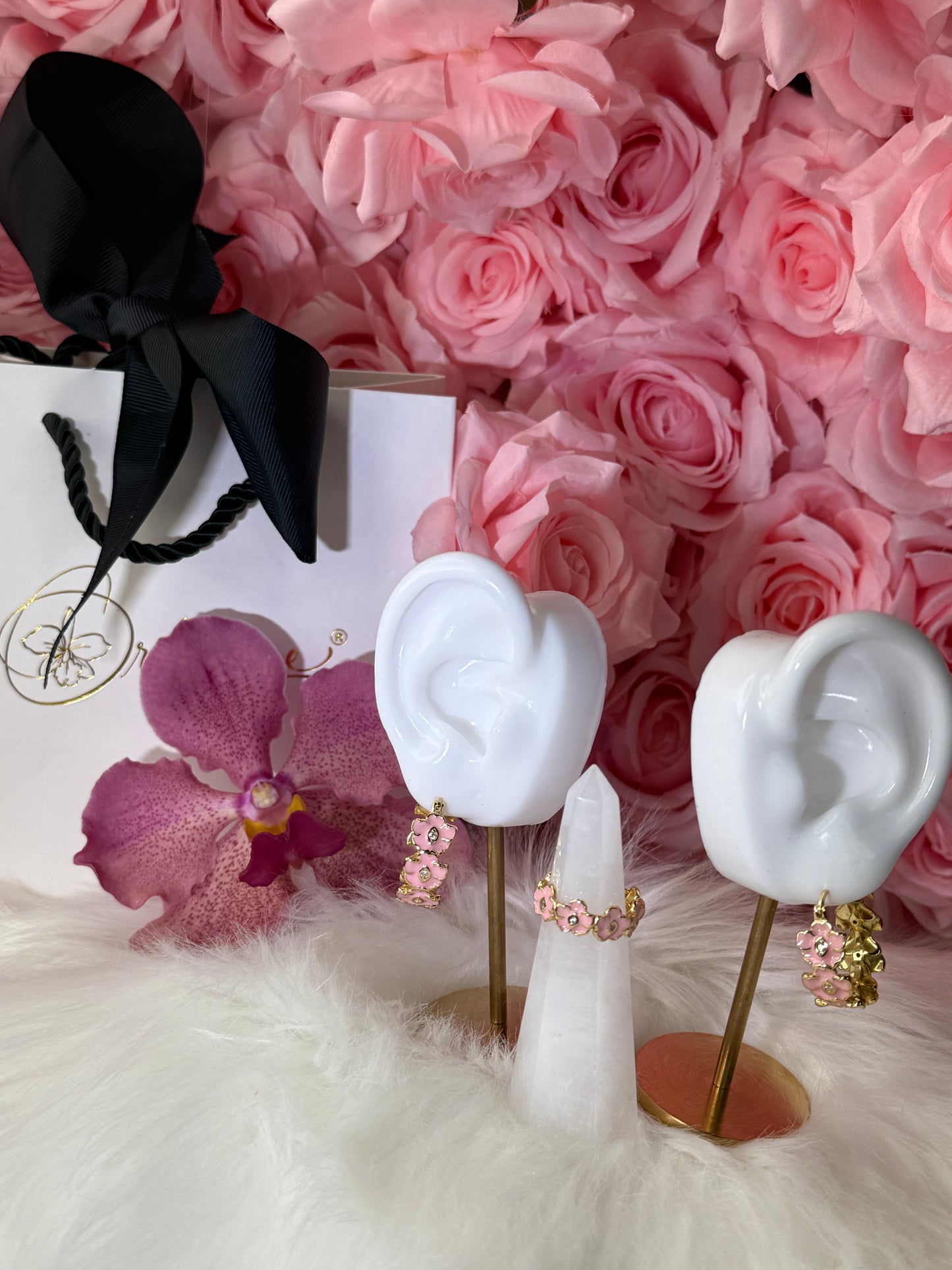 The Vanda Hoop Collection: Vanda Orchid Hoop Earrings