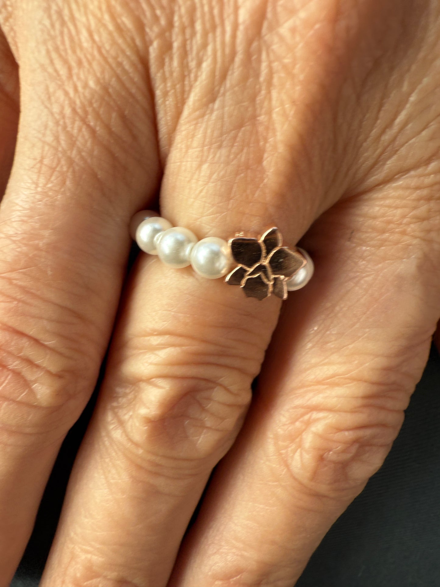 Pearl Orchid Ring: Cattleya Stackable Ring