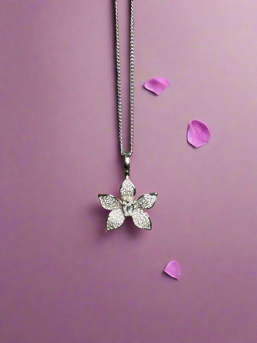 La Brillosa Cattleya Collection: Orchid Pendant Necklace - Orchidique