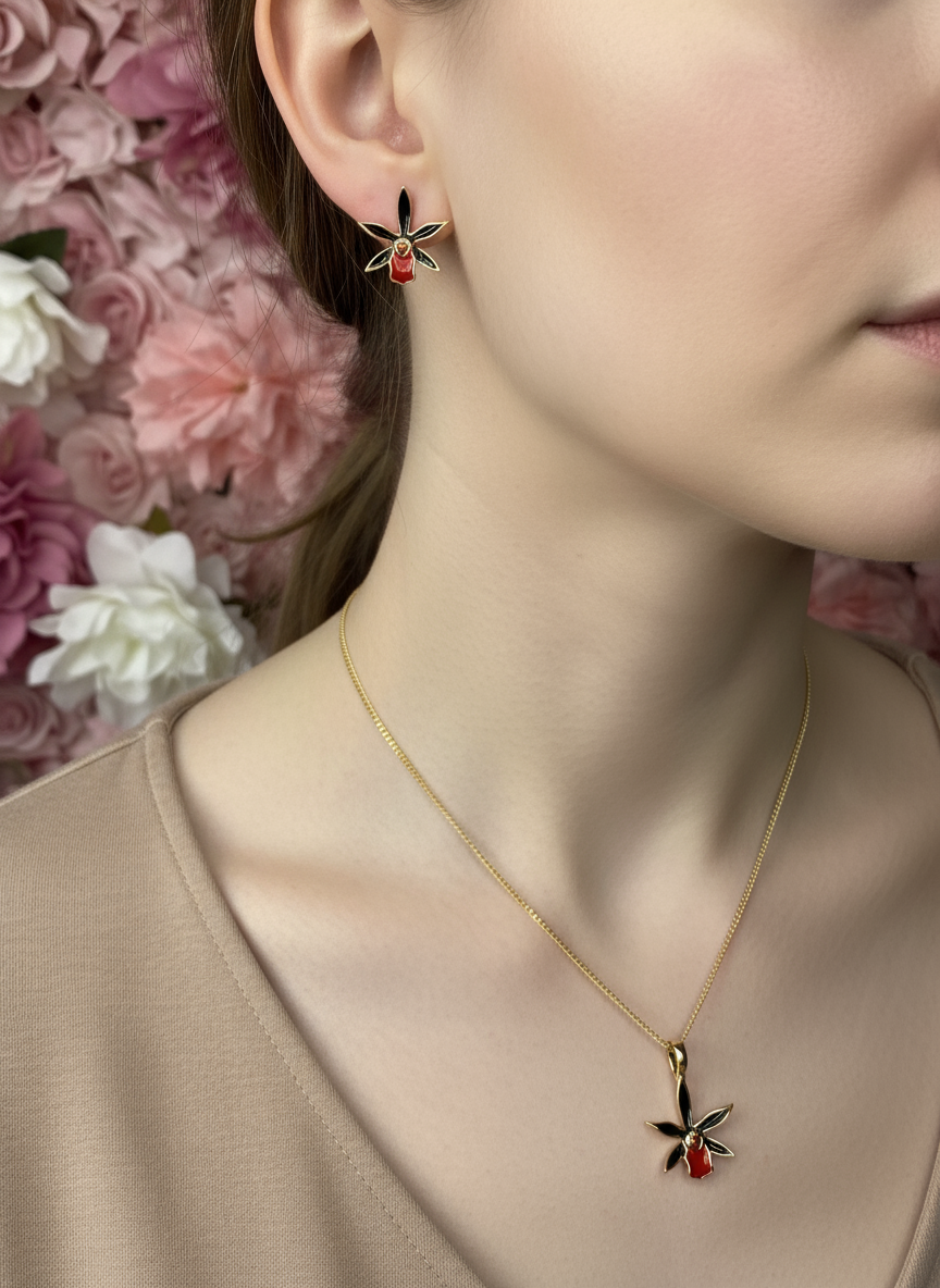 The Laelia Heart Bloom Collection: Black and Red