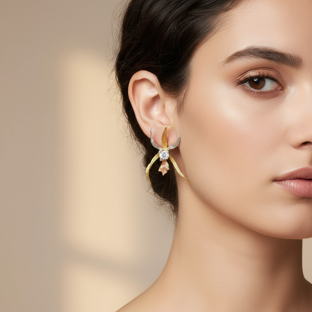 Tri-Color Brassia Orchid Earring Dangle