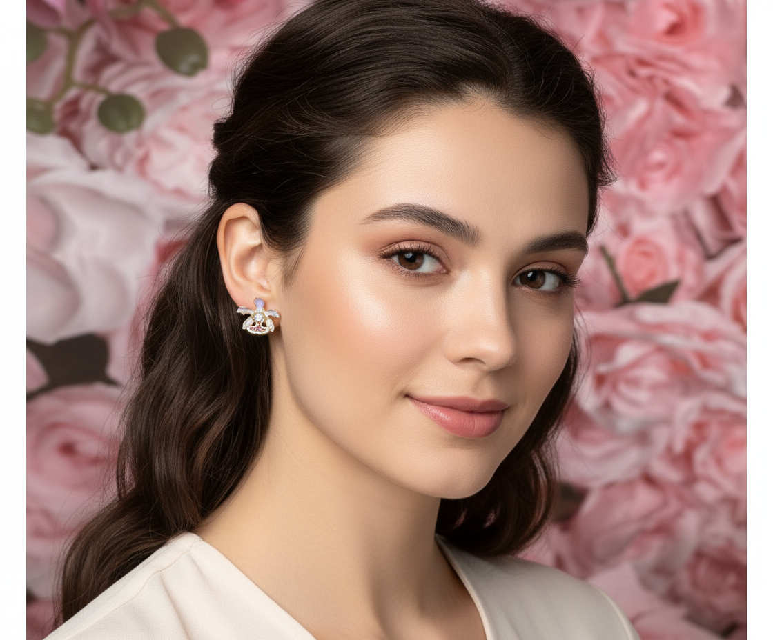 The Phalaenopsis Novelty Collection: Purple Phalaenopsis Orchid Stud Earrings - Orchidique