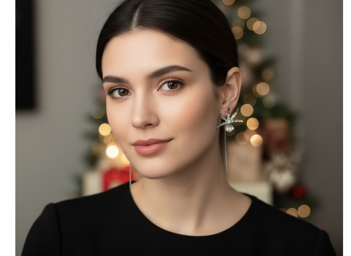 Schomburgkia Silver Orchid Dangle Earrings