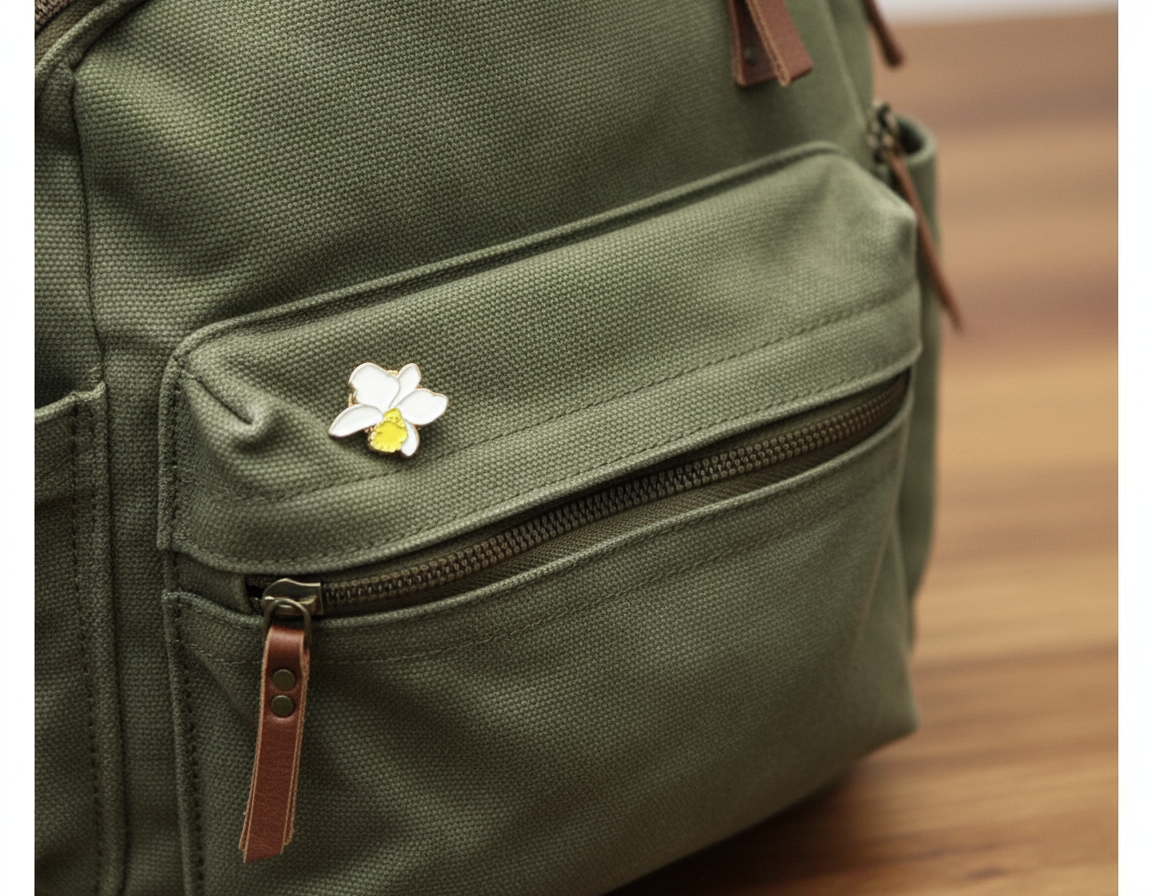 Mini Cattleya Luddy inspired Orchid Flower Enamel Pin