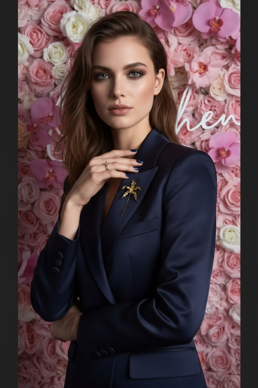 Meticulous: Schomburgkia Gold Orchid Flower Dangle Earrings