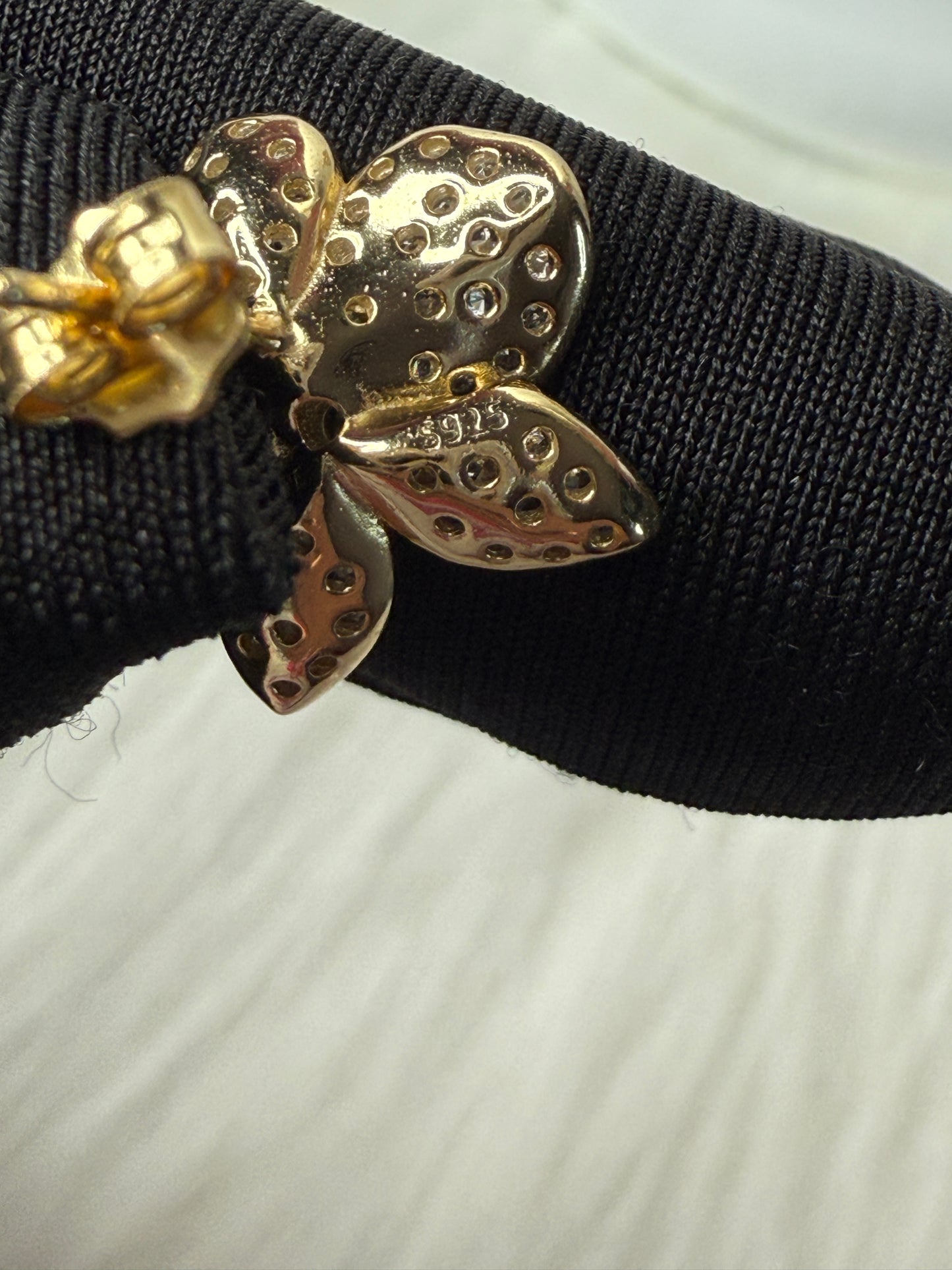 Shimmer me Phalaenopsis Collection • Gold with White and Yellow Zircons Orchid Jewelry