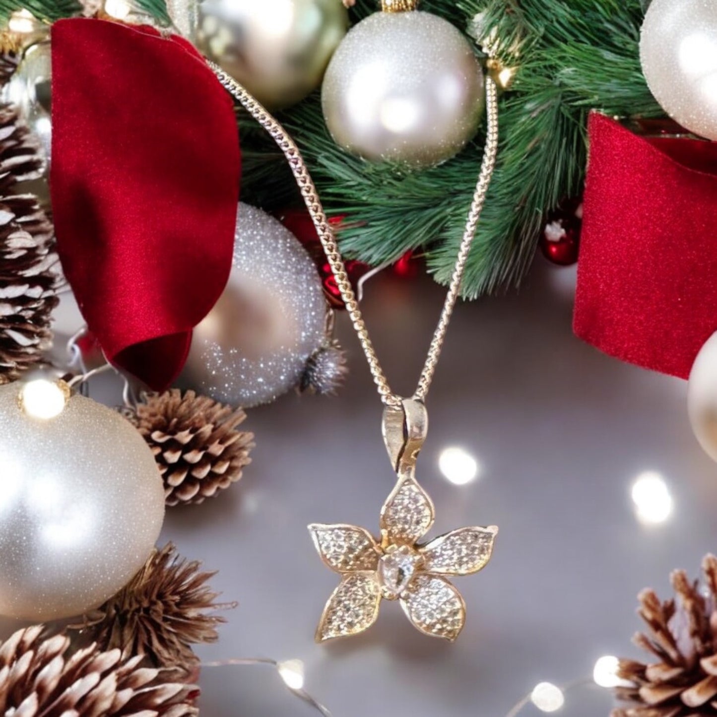 La Brillosa Cattleya Collection: Orchid Pendant Necklace - Orchidique