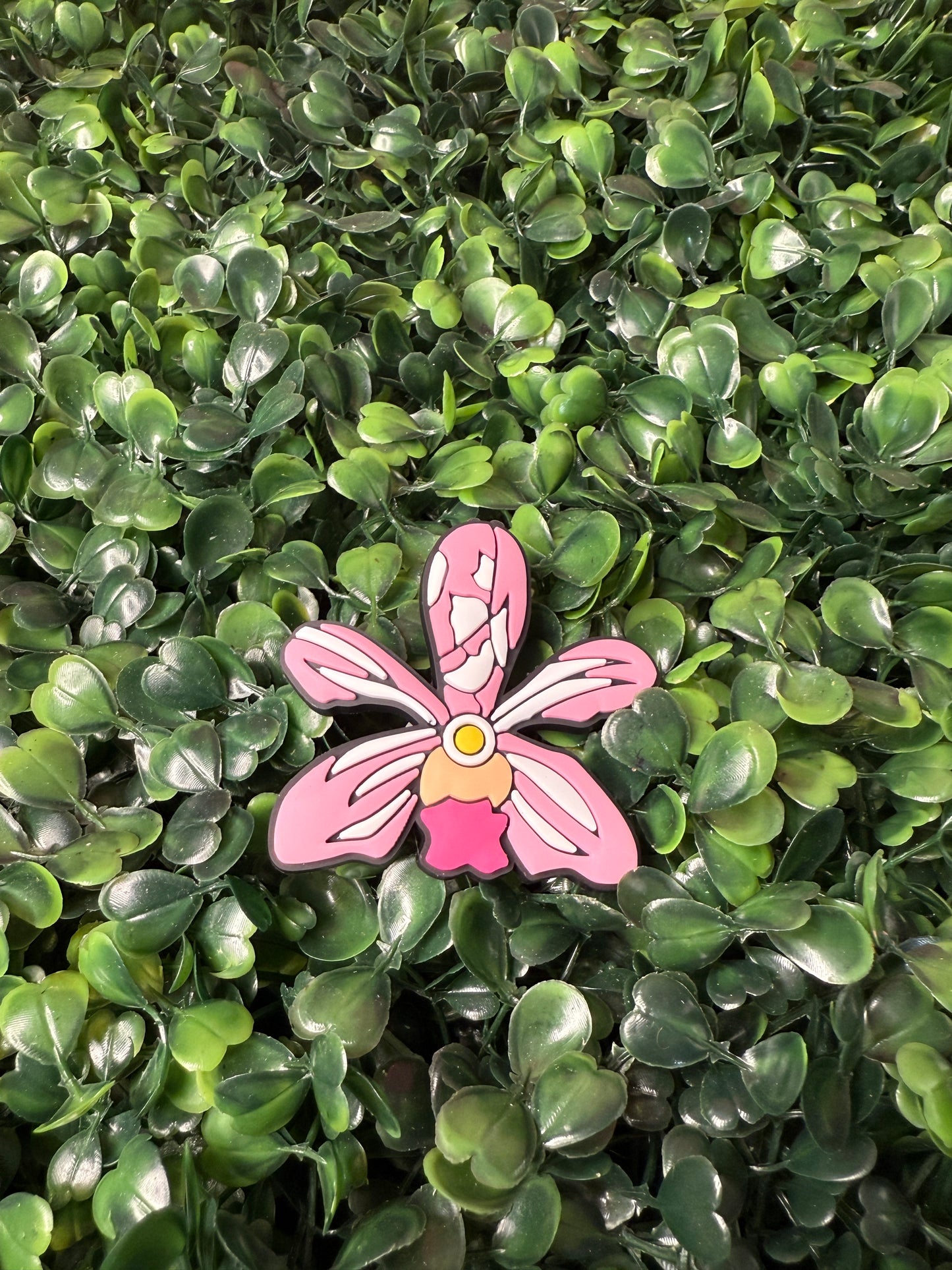 Vanda Pink Orchid Flower Charm for Purse - Bogg Compatible Charms