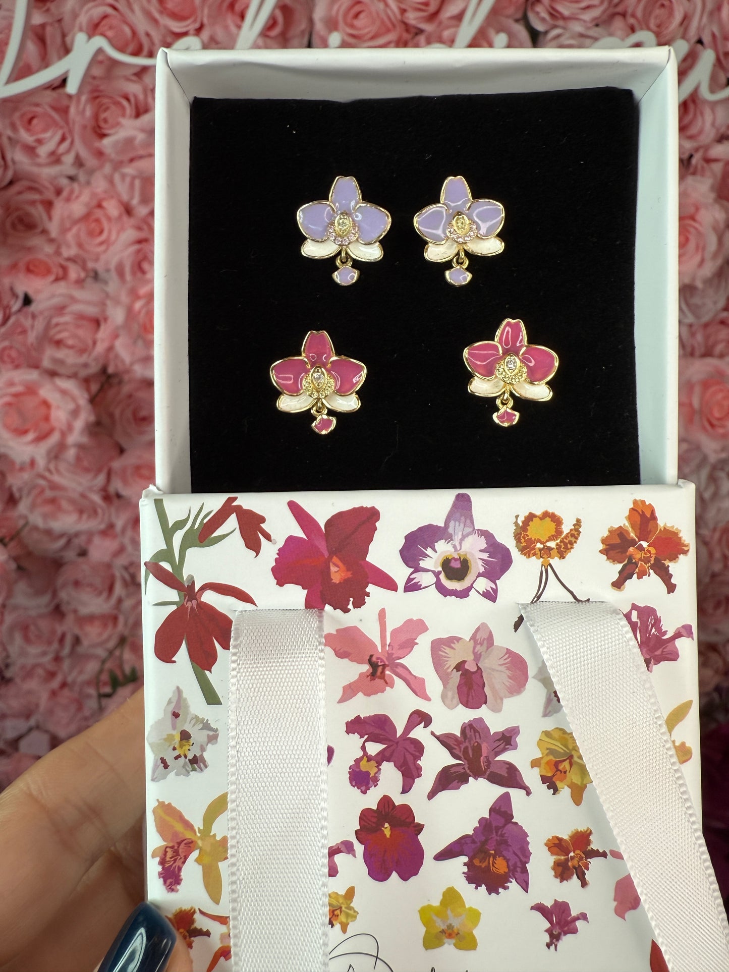 The Phalaenopsis Novelty Collection: Purple Phalaenopsis Orchid Stud Earrings