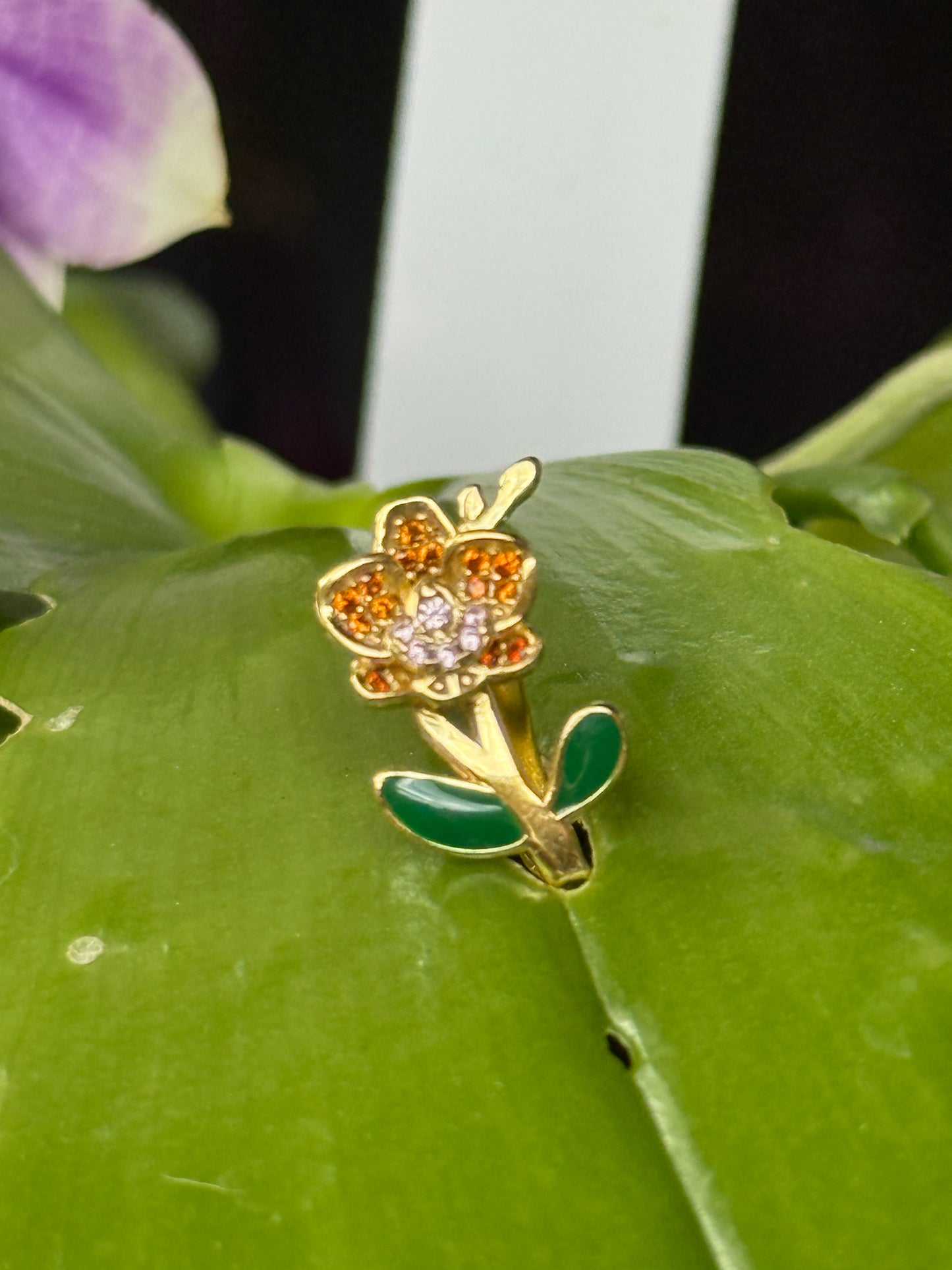 Falena Orchid Collection: Phalaenopsis Orchid Earrings with Leaf