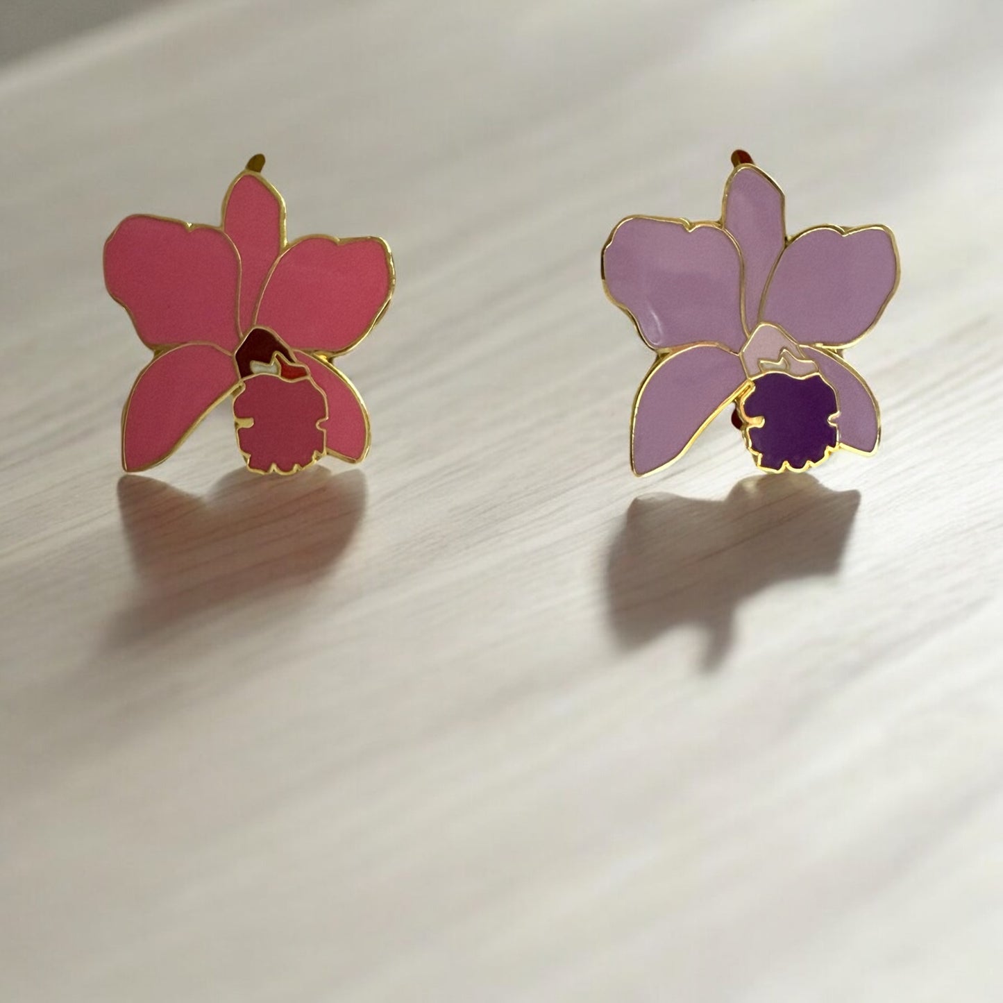 Purple lueddemanniana-Inspired Orchid Flower Enamel Pin - Orchidique