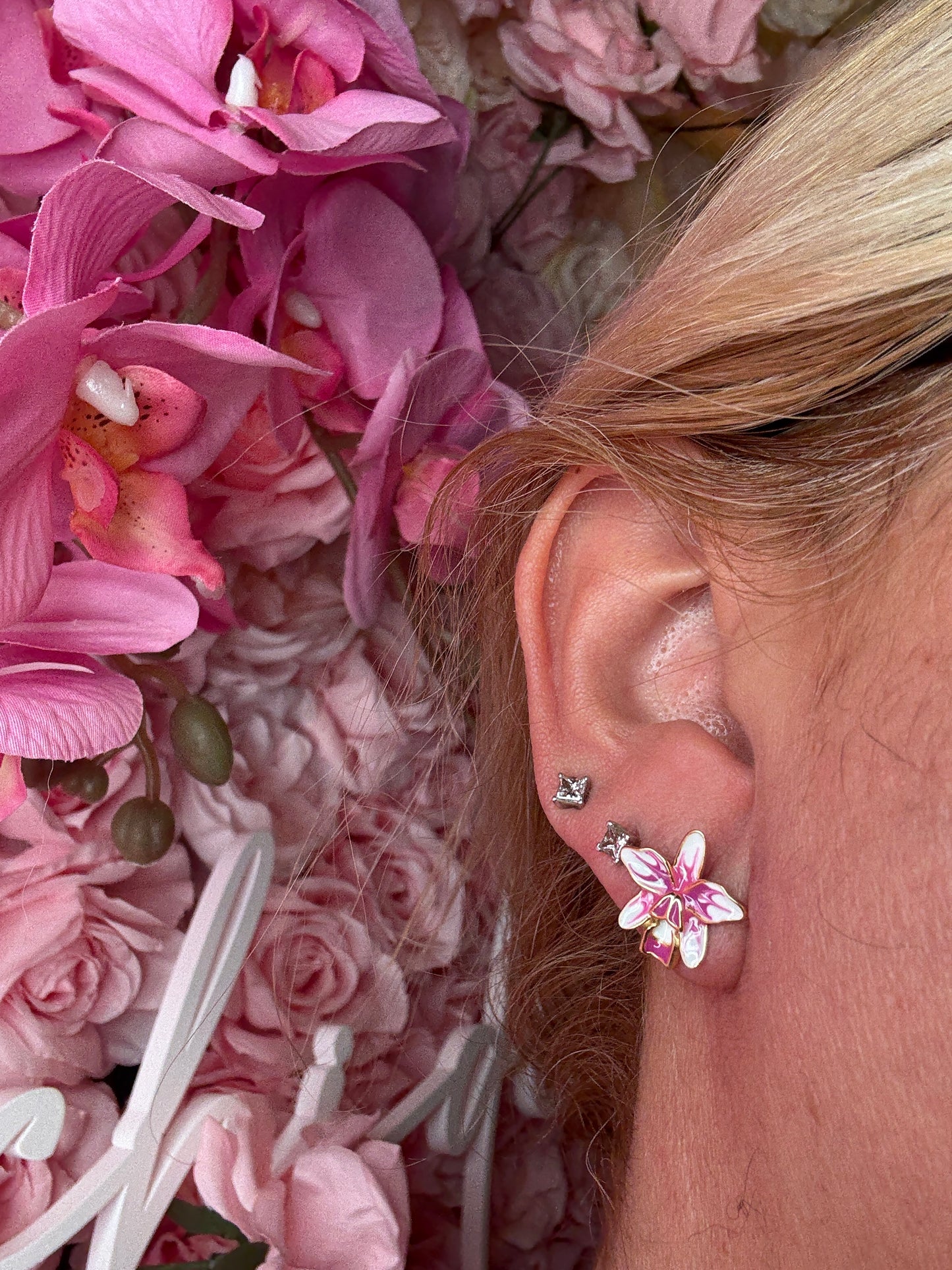 Violecea Collection: Semi Alba Cattleya Violecea Rubrea -inspired Jewelry