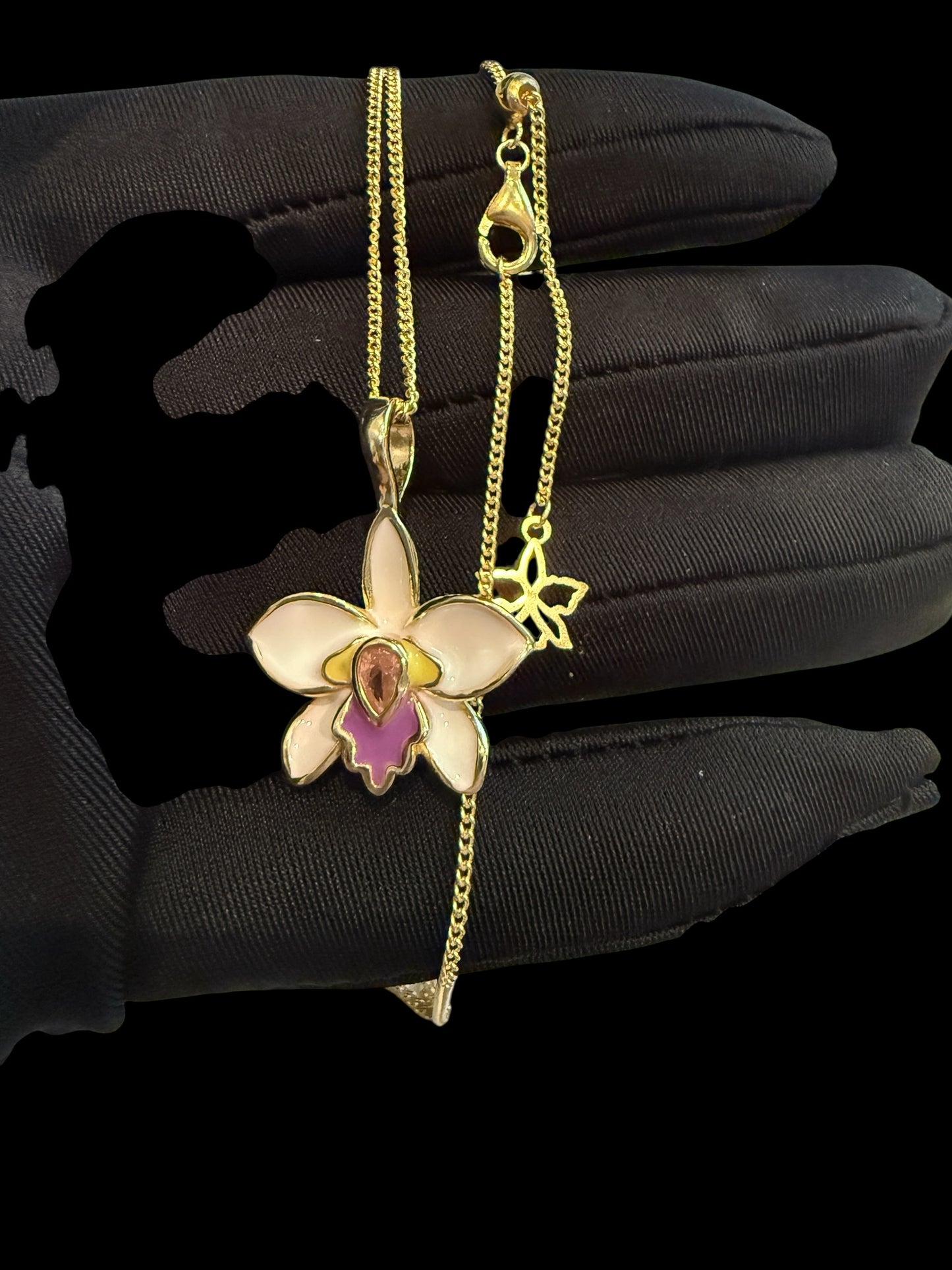 The Violecea Collection: White and Purple Cattleya Orchid Jewelry