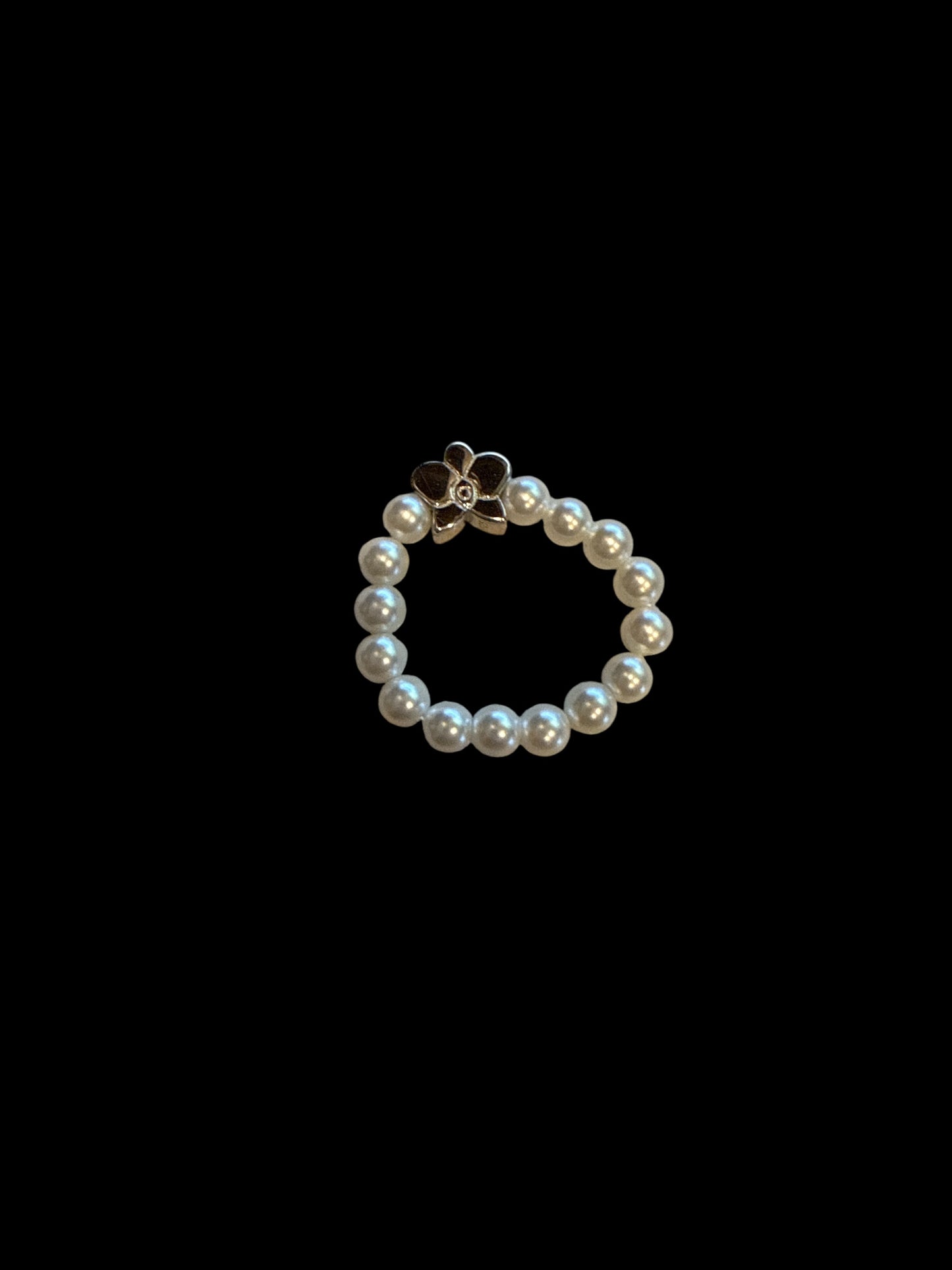Pearl Orchid Ring: Phalaenopsis Stackable Ring