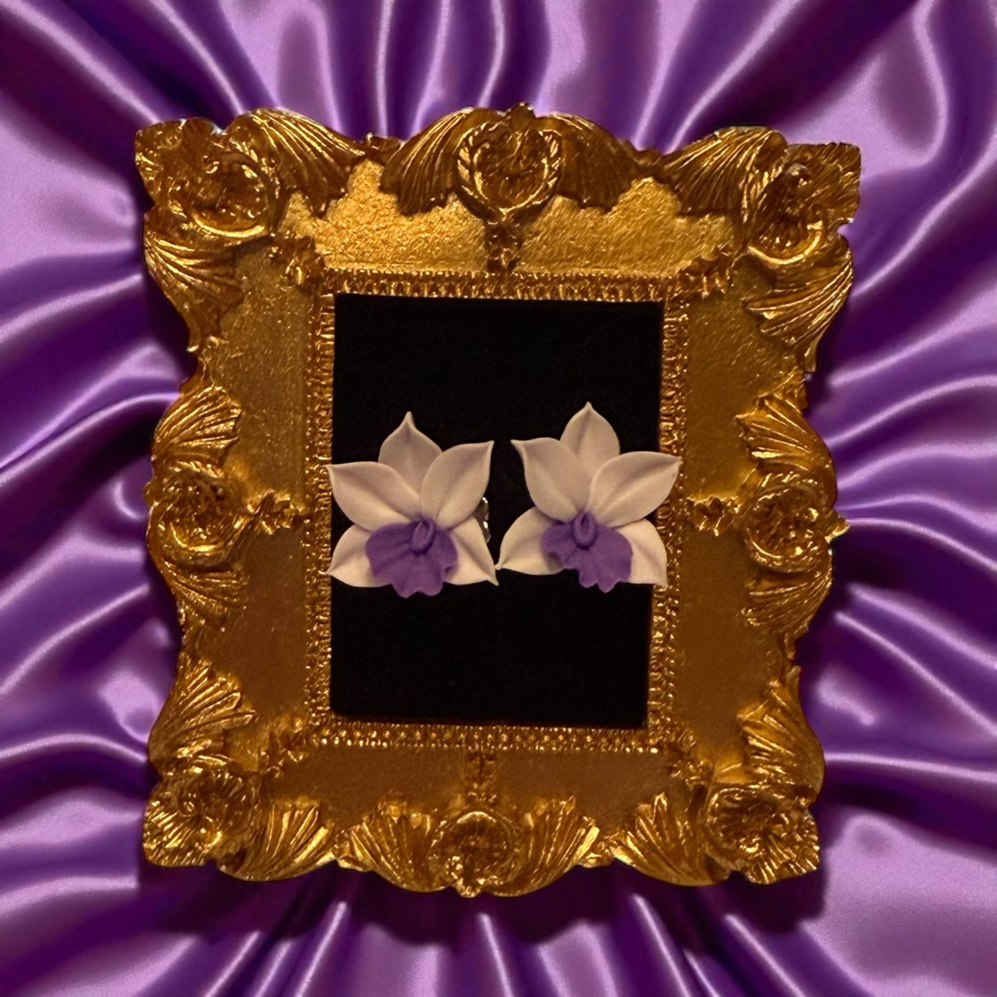 Handmade Orchid Oasis Collection: Lavendar Cattleya Orchid Earrings