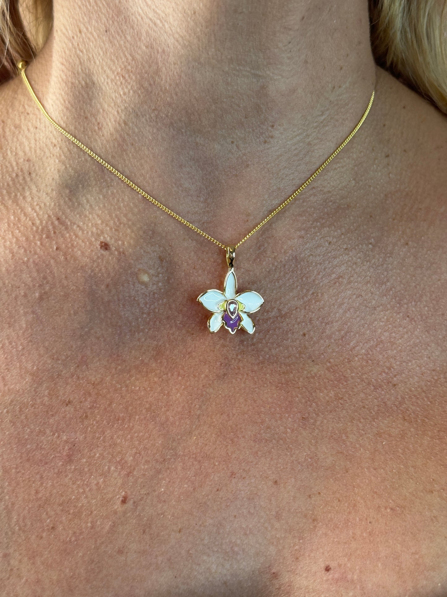 The Violecea Collection: White and Purple Cattleya Orchid Jewelry