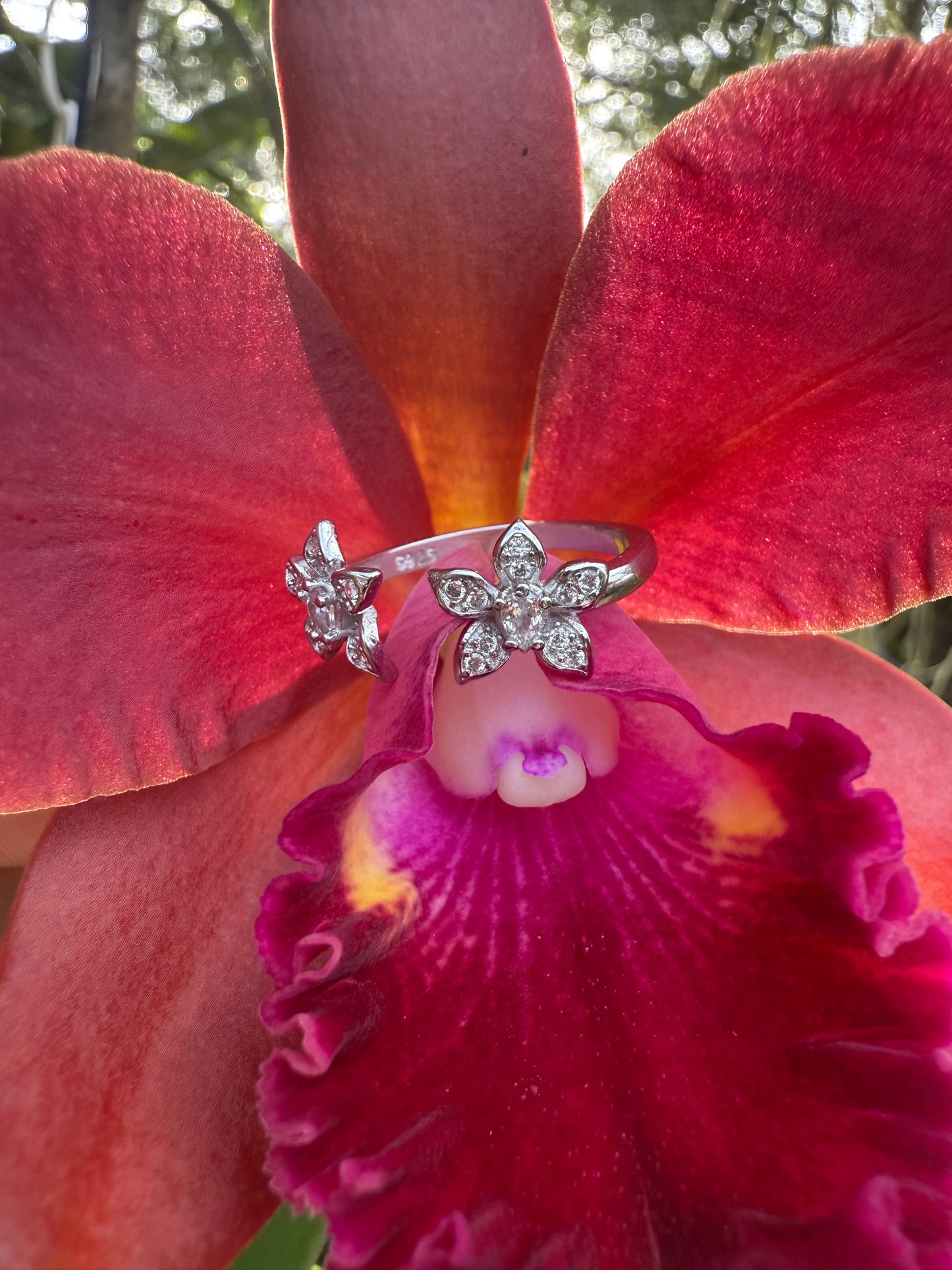 La Brillosa Collection: Double Cattleya Orchid Ring