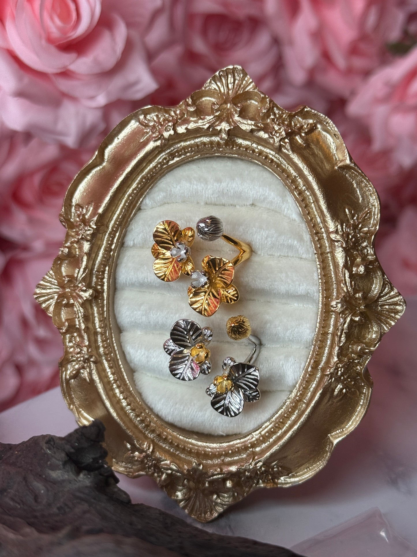 Soul-mate Collection: Gold Phalaenopsis Orchid Flower Ring