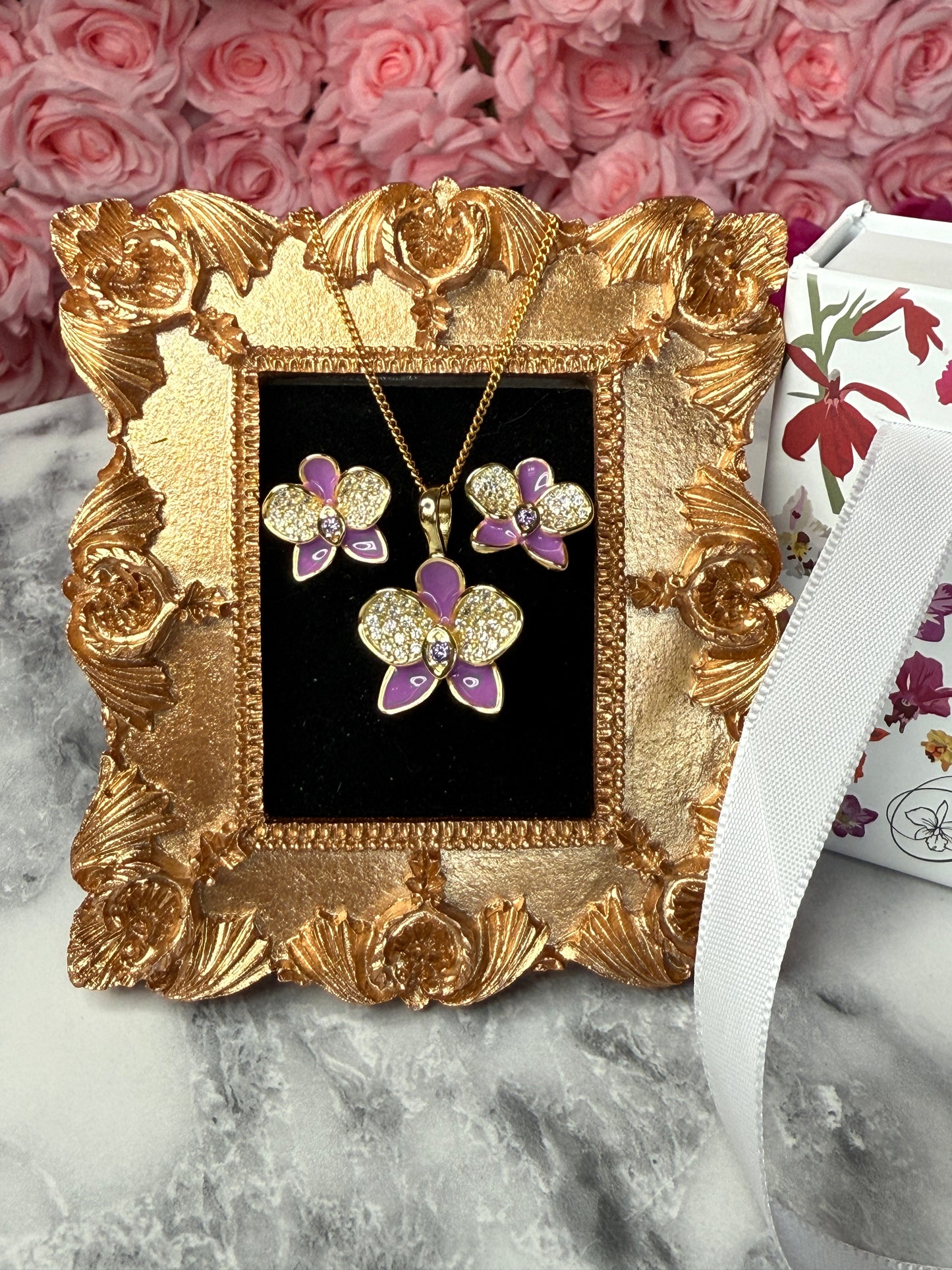 Whispers Glow Collection: Purple Phalaenopsis Orchid Set