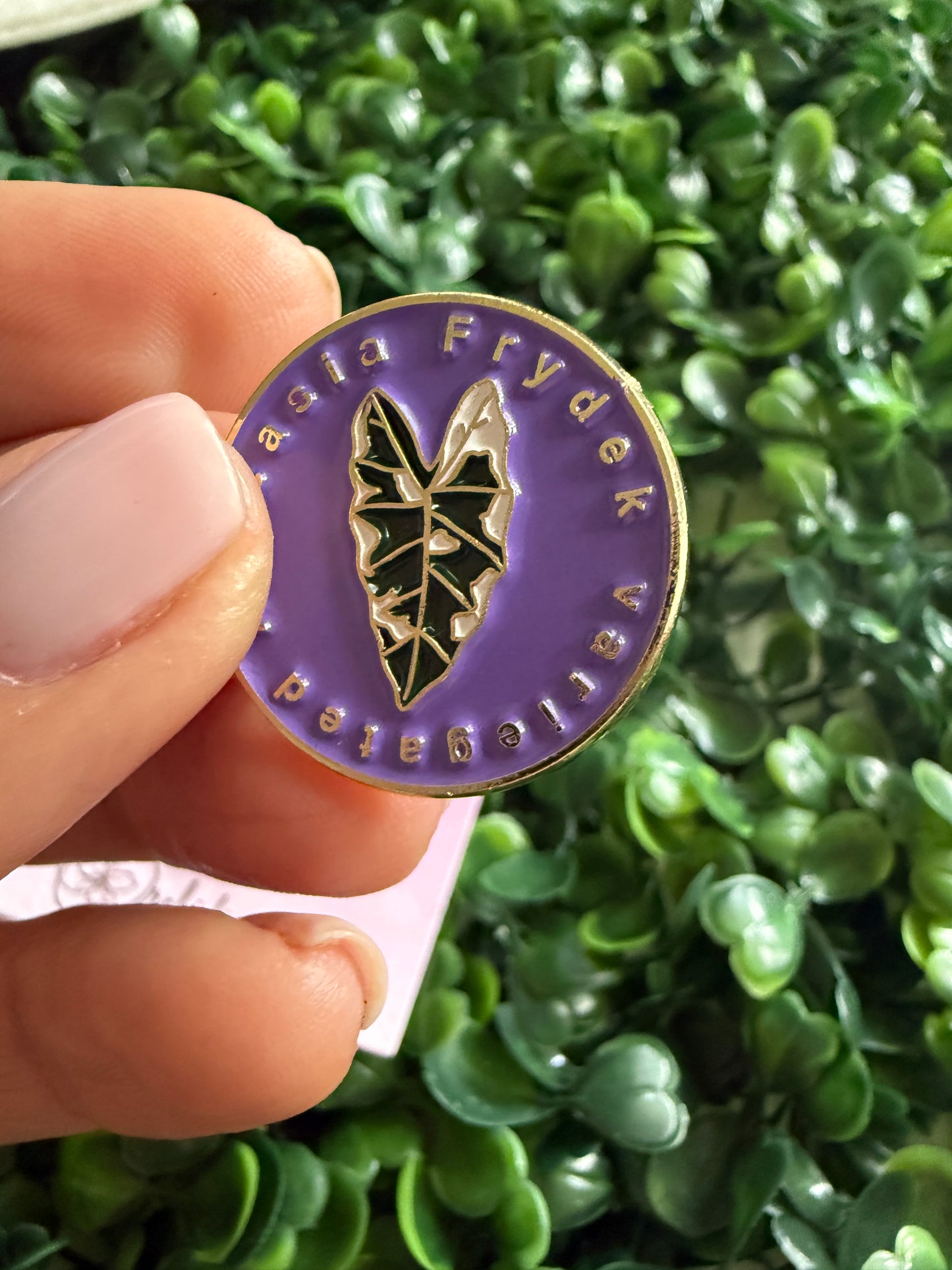 Alocasia Frydek-inspired Enamel Pin