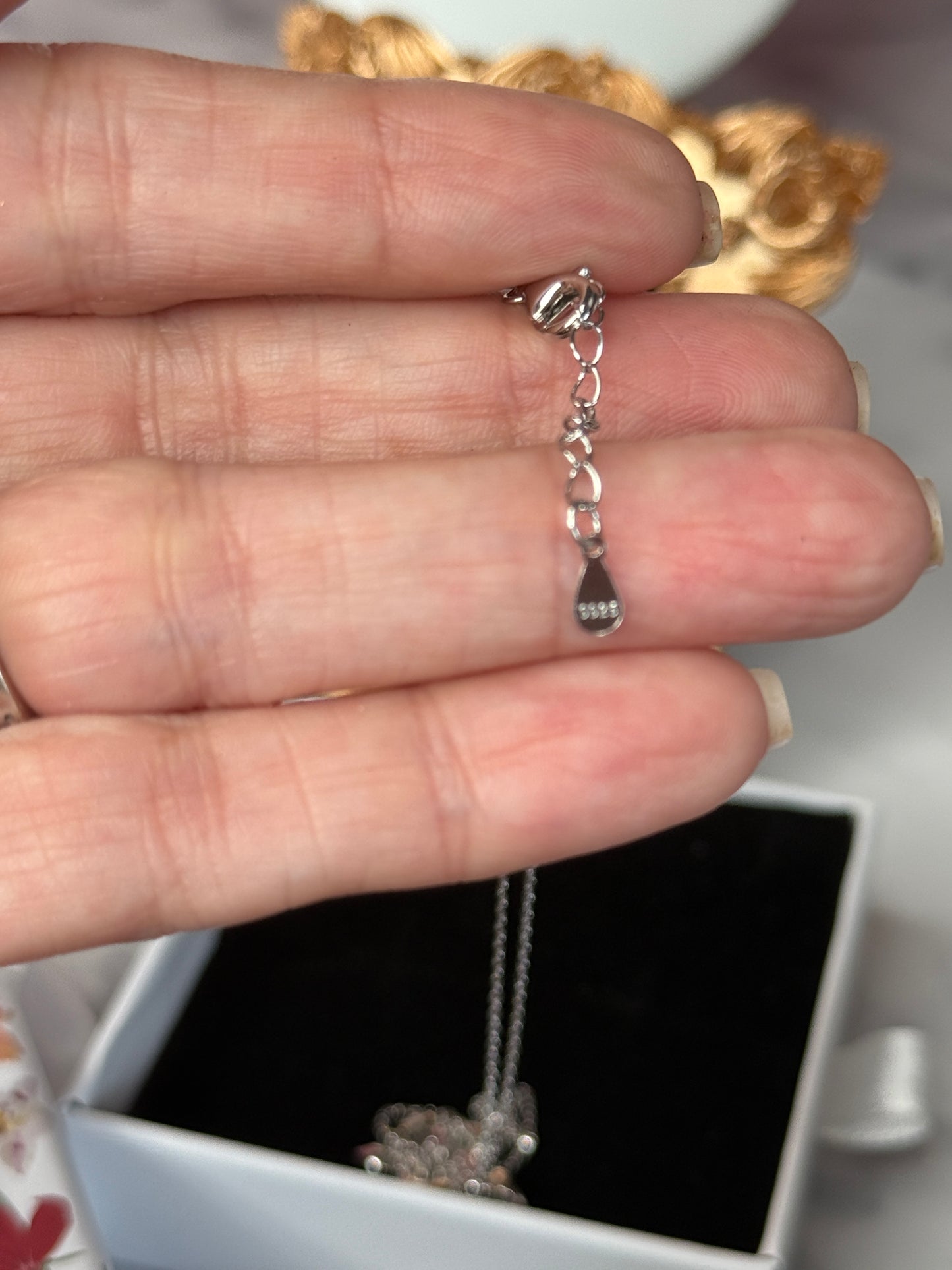 White Orchid Necklace • Sterling Silver Orchid Pendant
