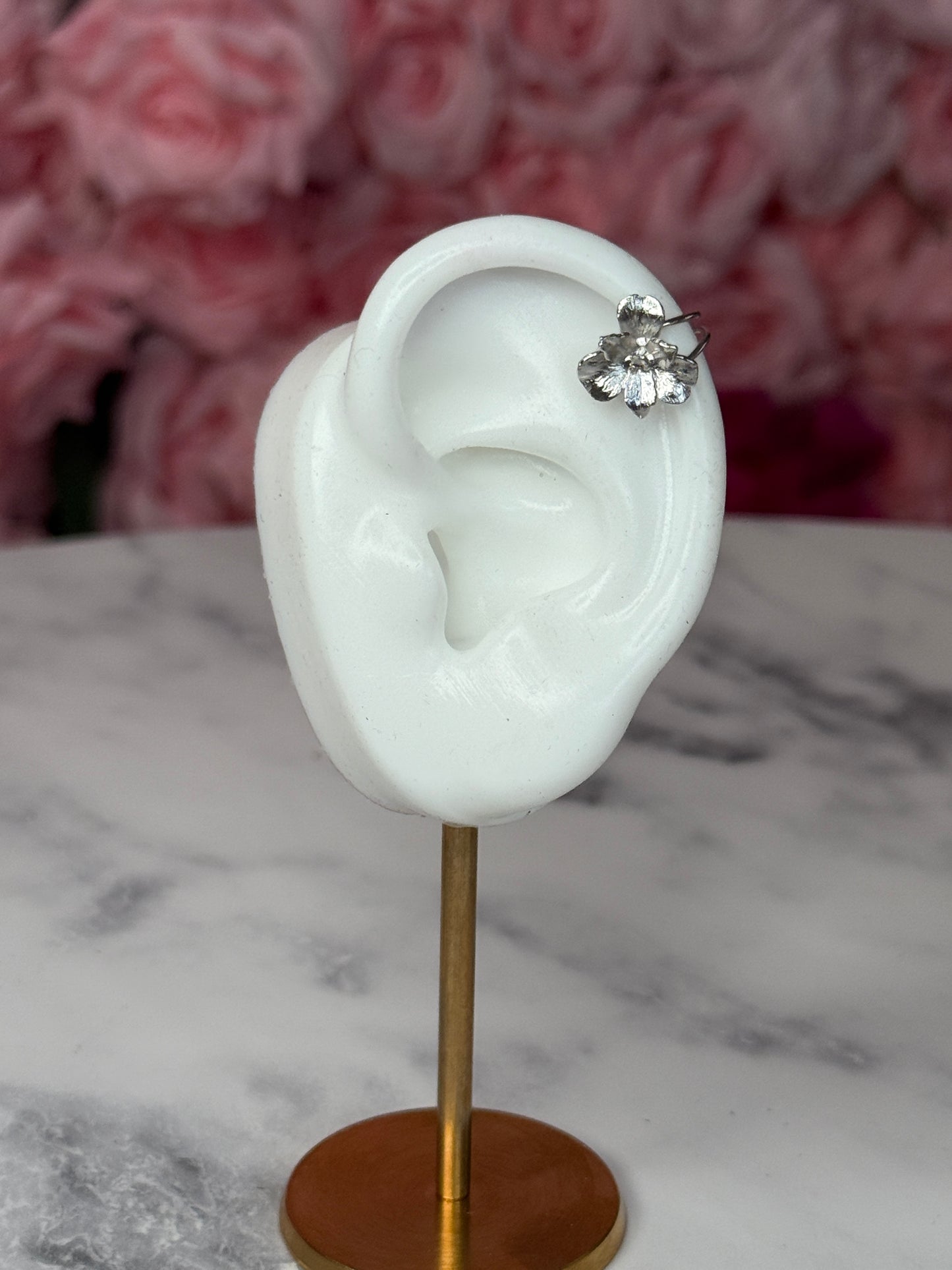 Cattleya Orchid Ear Cuff, Sterling Silver No Piercing Earring