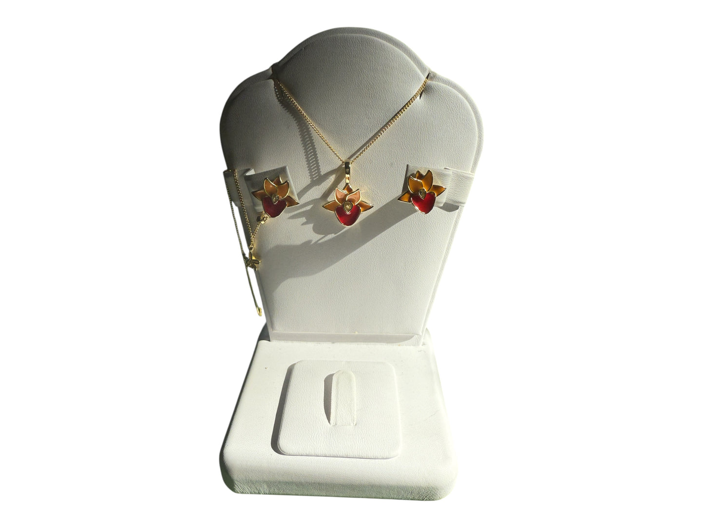 Catasetum Orange Taiwan Orchid Jewelry Set