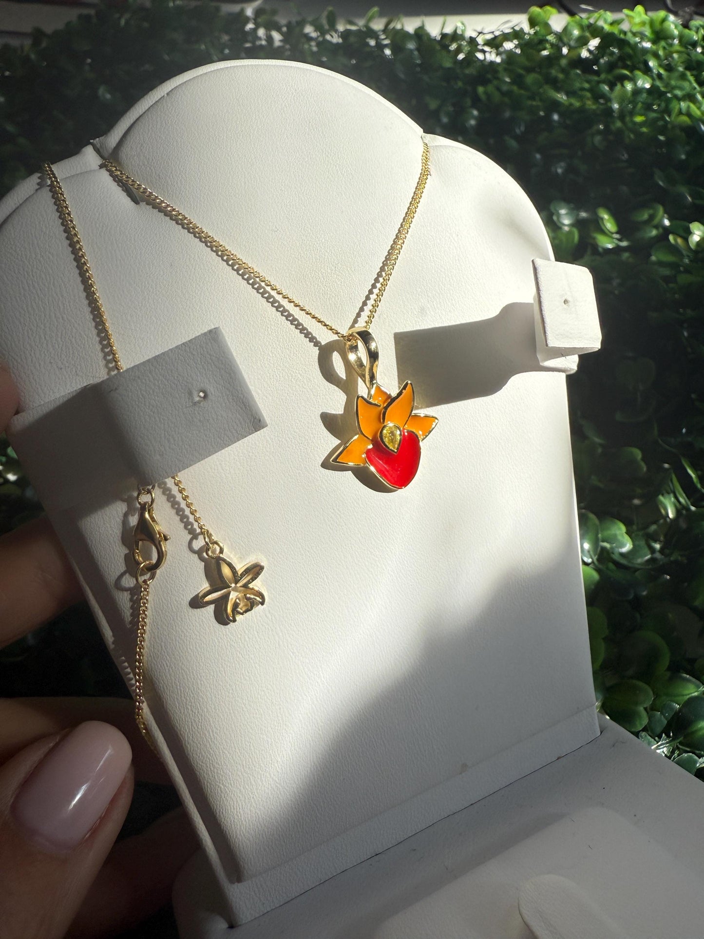 Catasetum Orange Taiwan Orchid Jewelry Set