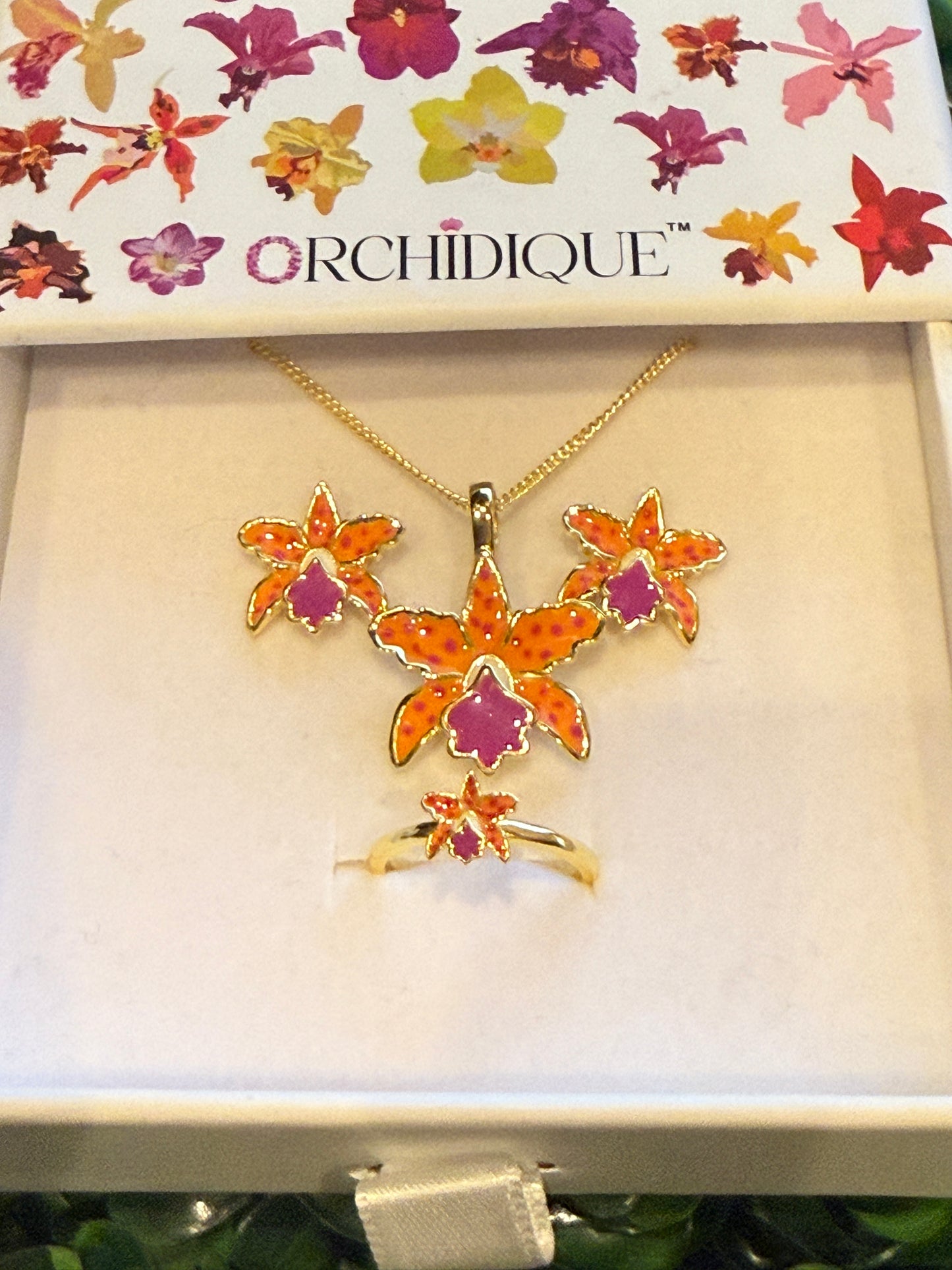 La Colombiana Collection: Rhynchomyrmeleya SunCoast Love Orchid Jewelry Set