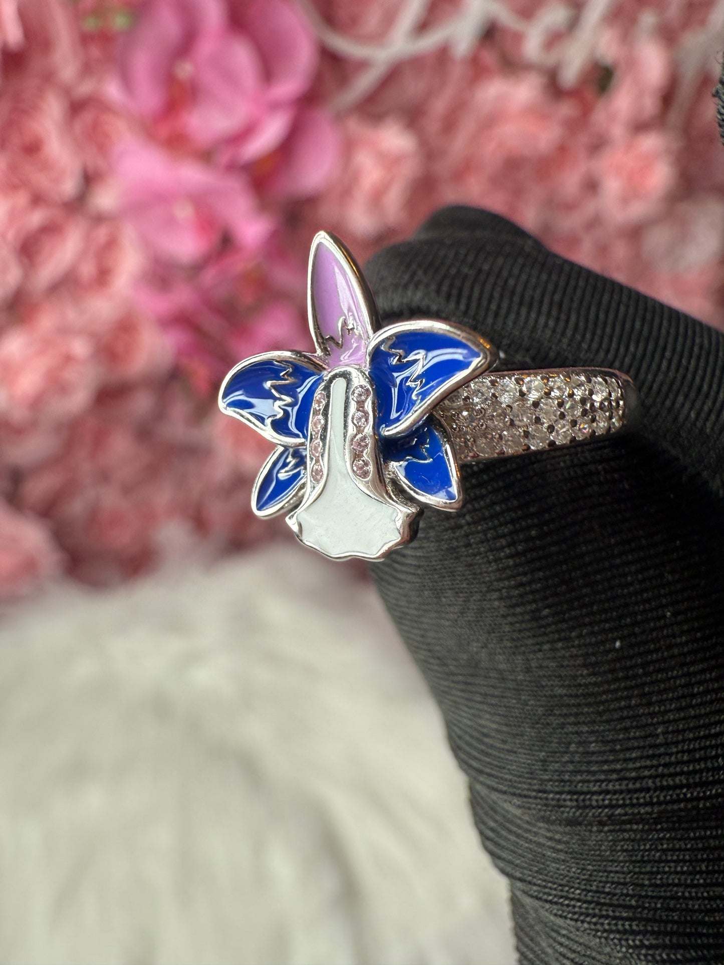 Blue Orchid Ring • Cattleya Violecea- Inspired Orchid Ring