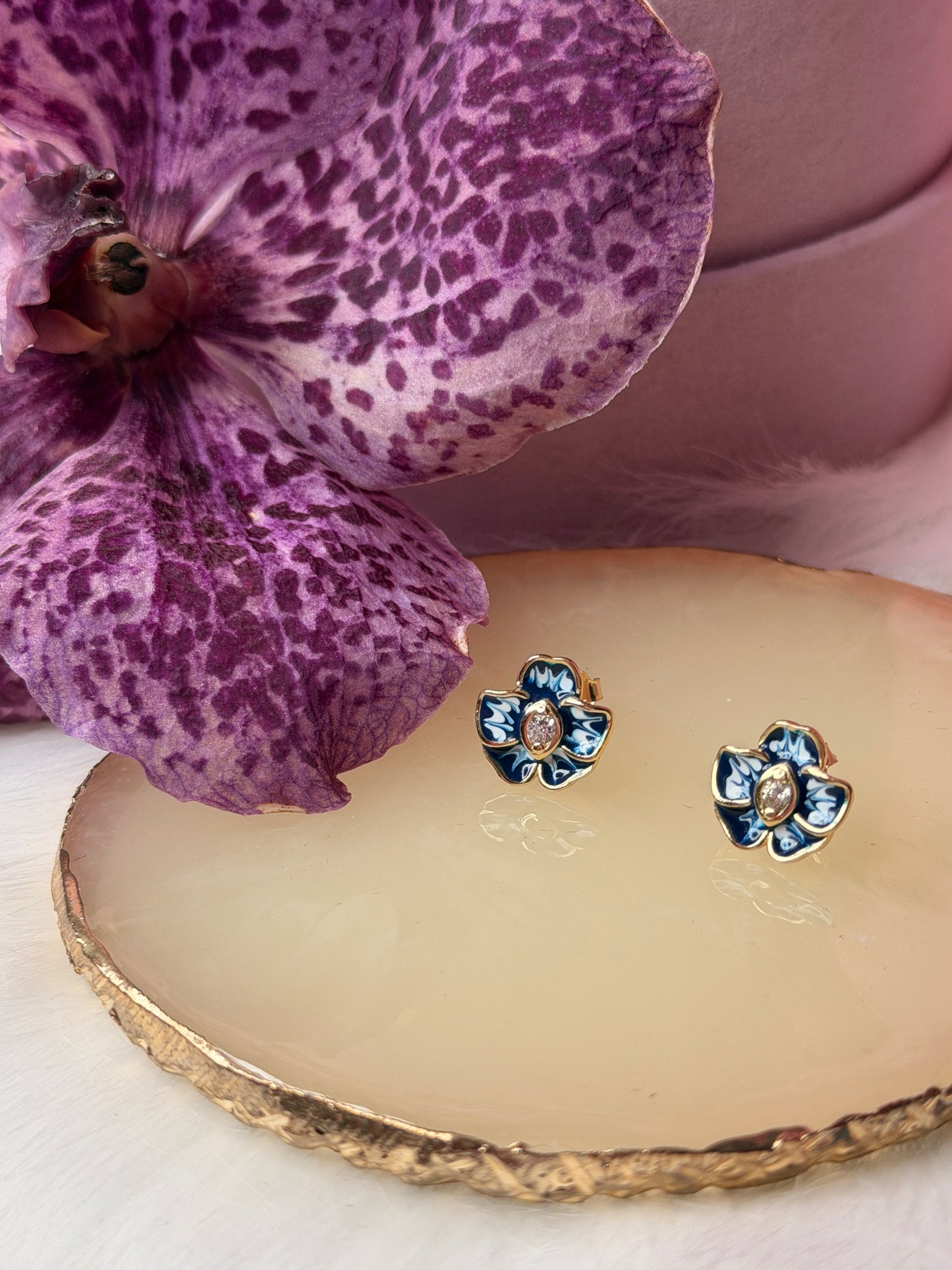 Mini Vanda Studs Orchid Earrings - Orchidique
