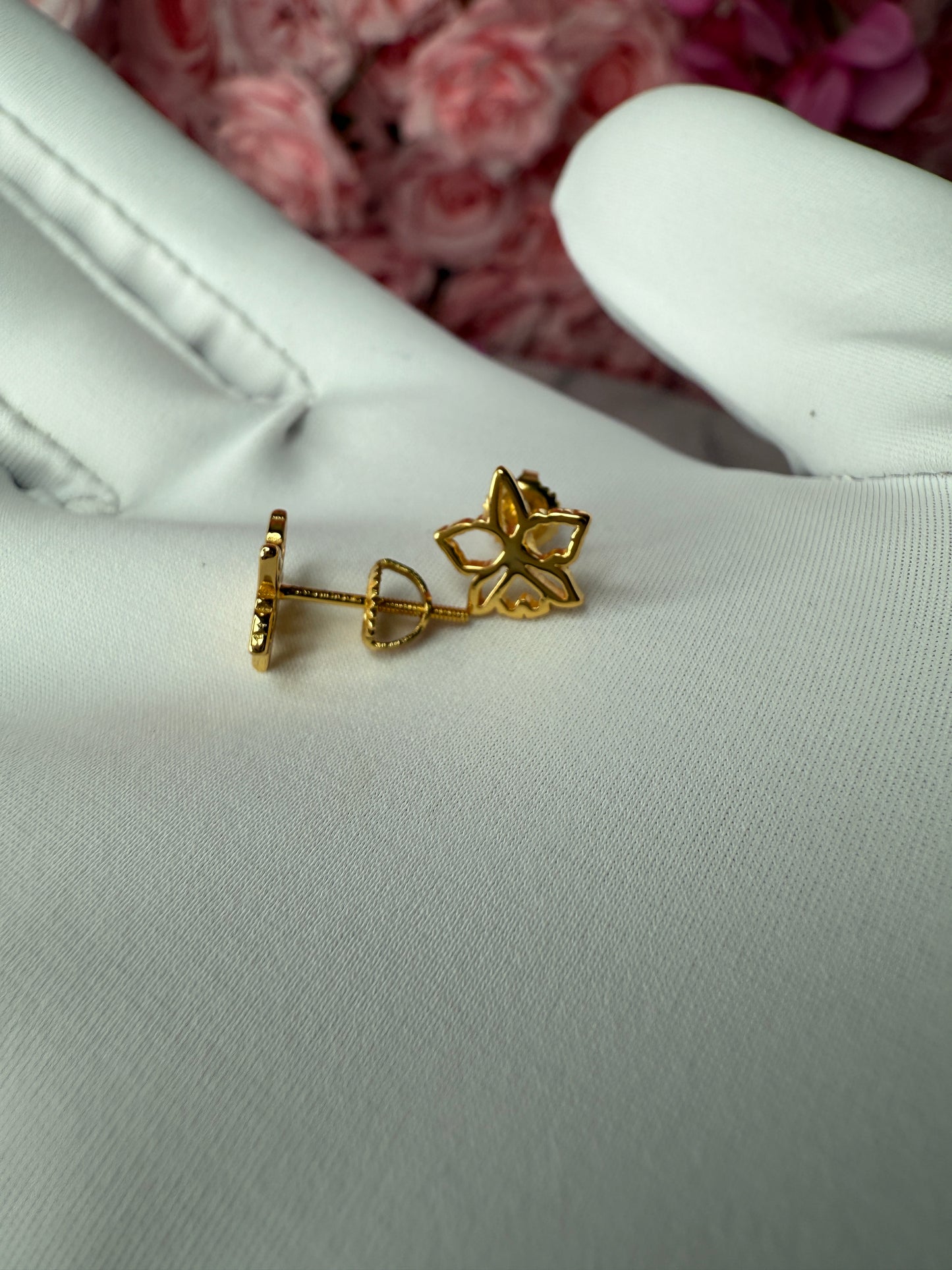 Dainty Orchid Earrings: Cattleya Earrings, Orchid Earrings Studs, Sterling Silver Orchid Post Earrings •