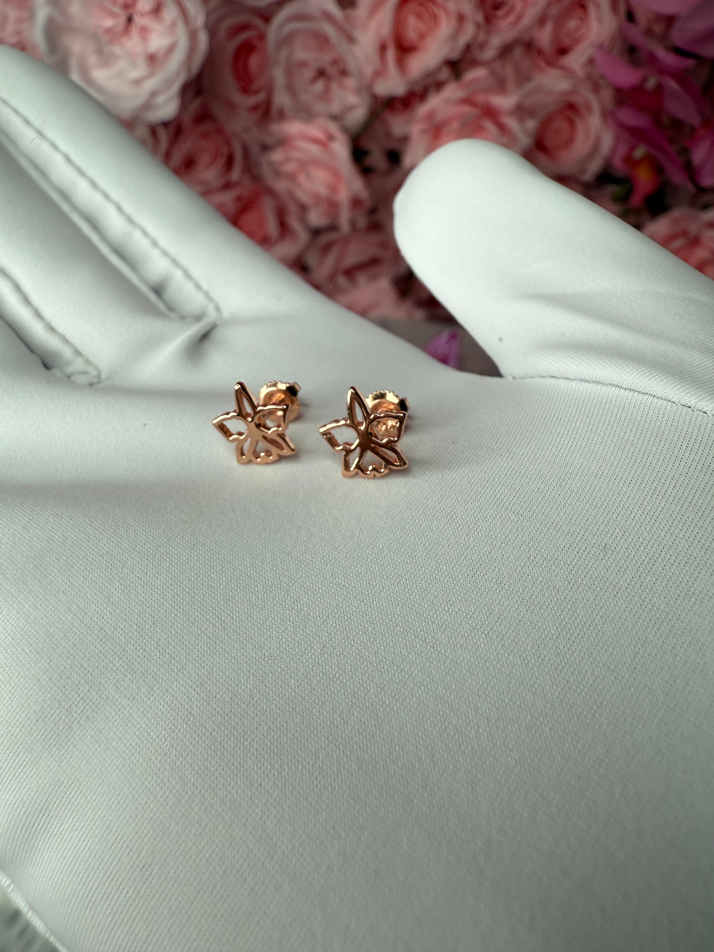 Dainty Orchid Earrings: Cattleya Earrings, Orchid Earrings Studs, Sterling Silver Orchid Post Earrings •