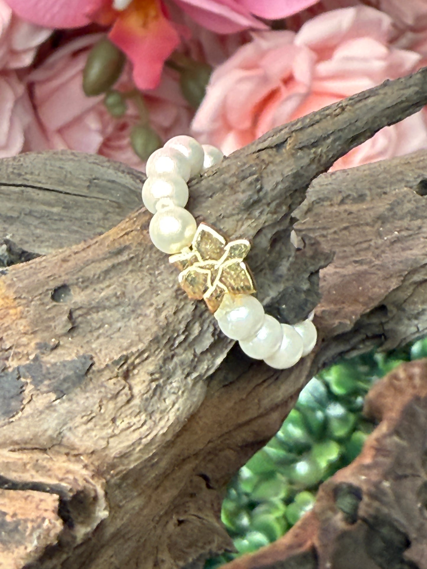 Pearl Orchid Ring: Cattleya Stackable Ring
