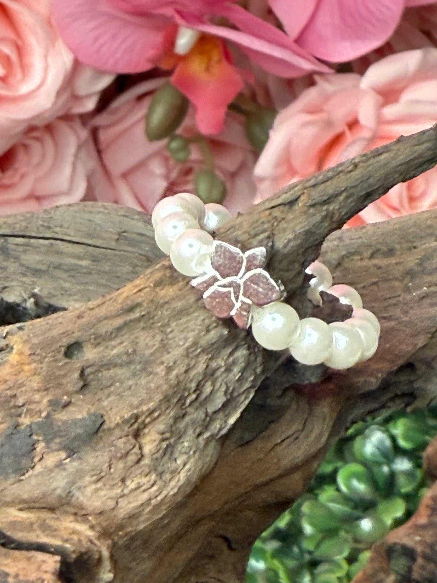 Pearl Orchid Ring: Cattleya Stackable Ring